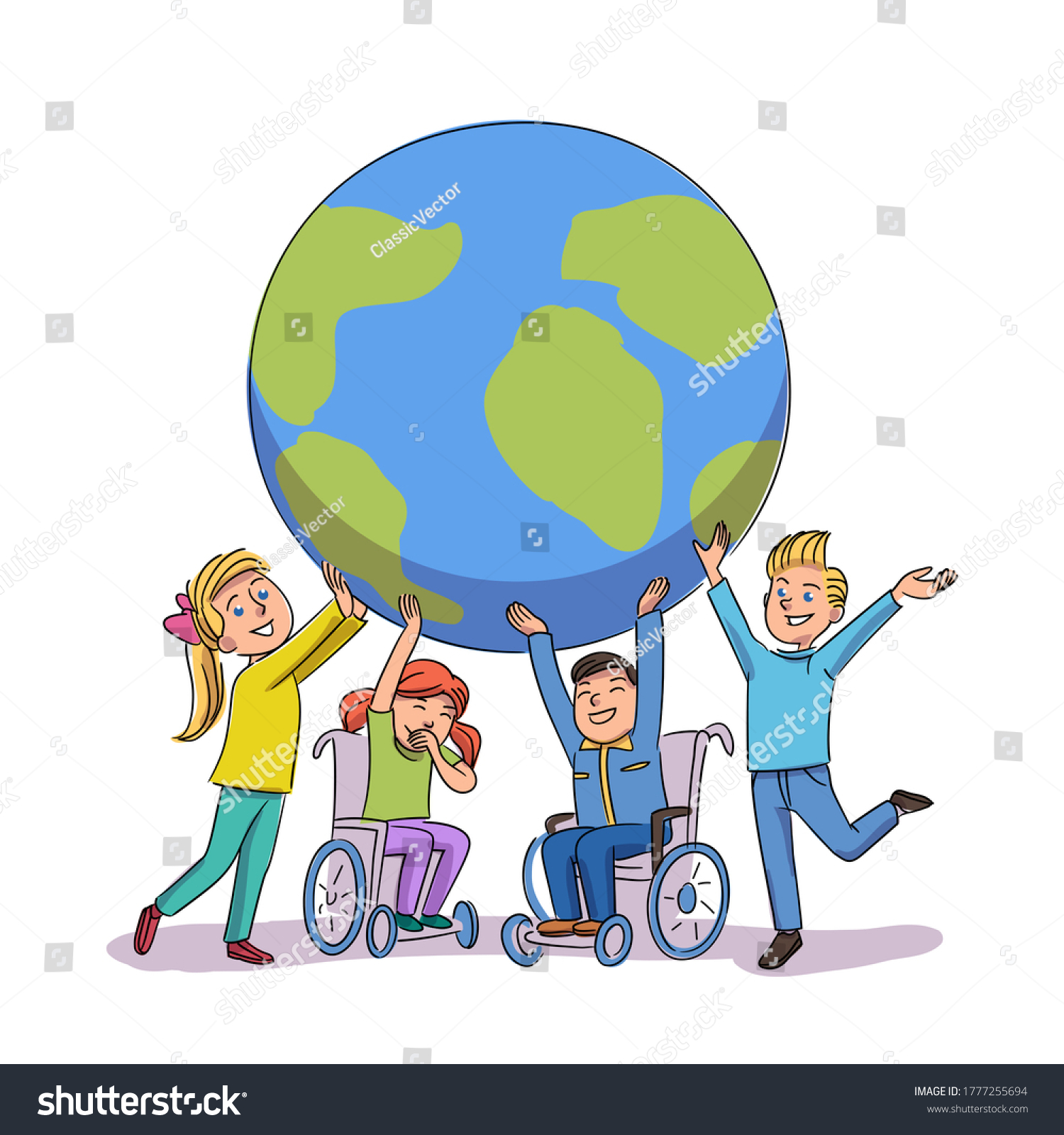 Children Disability Awareness Day Happy Vector Stock Vector (Royalty ...