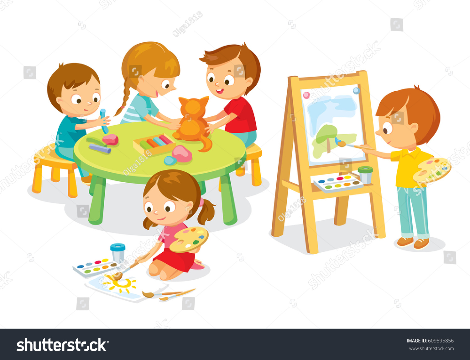 3,534 Kinder garden kids Stock Illustrations, Images & Vectors ...