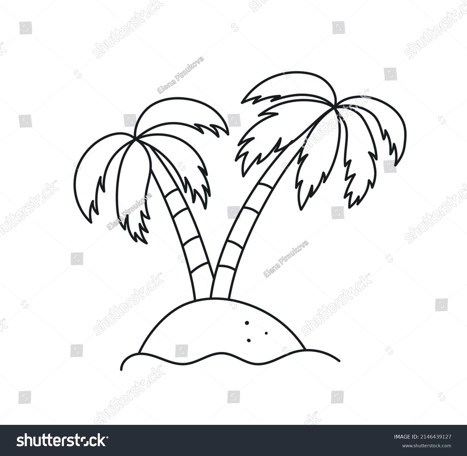 Children Drawings Two Palms Kids Doodle Stock Vector (Royalty Free ...