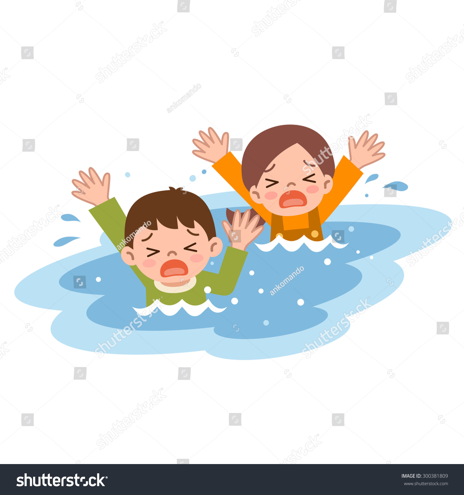 Children Drown Stock Vector Illustration 300381809 : Shutterstock