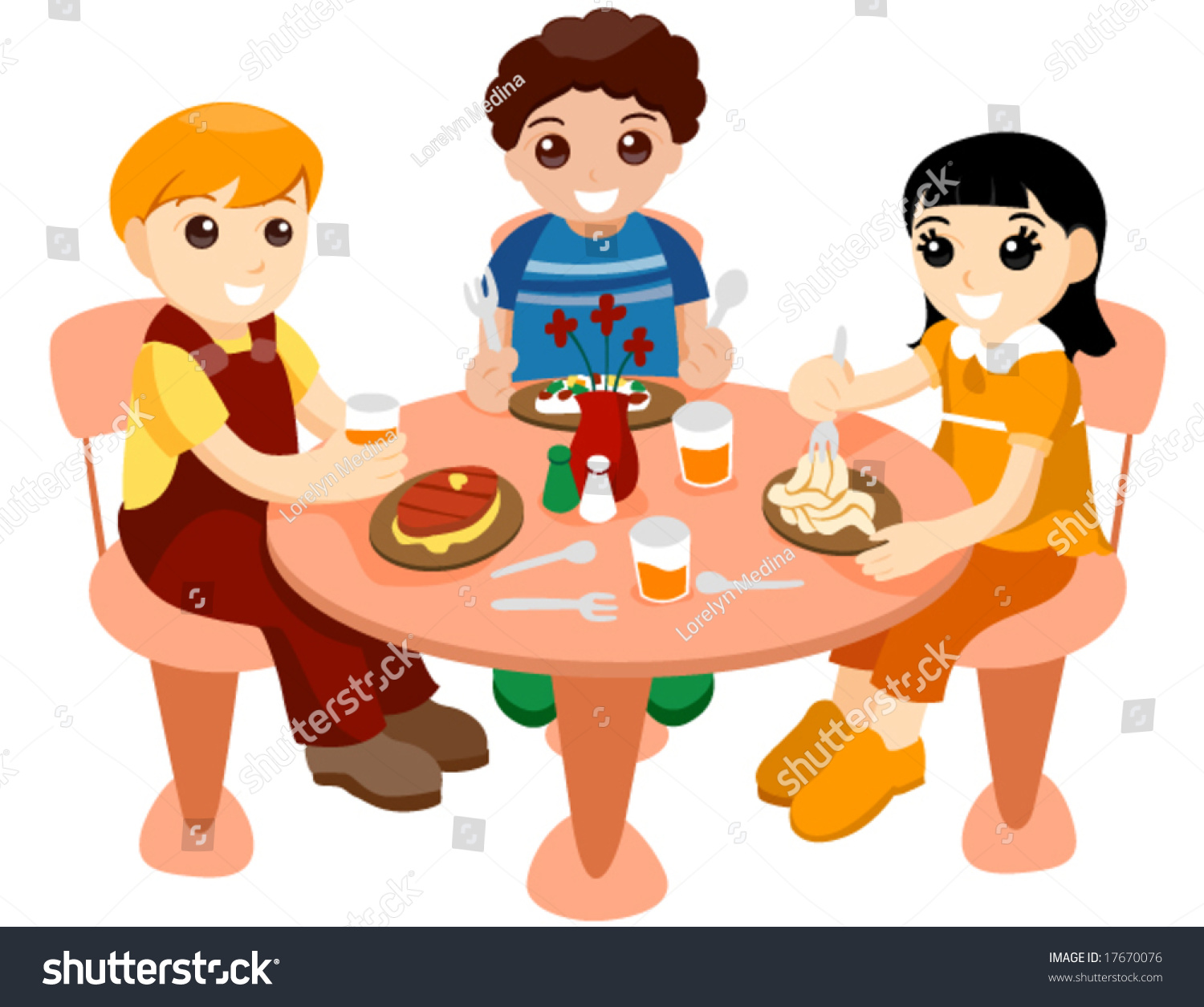 Children Eating - Vector - 17670076 : Shutterstock