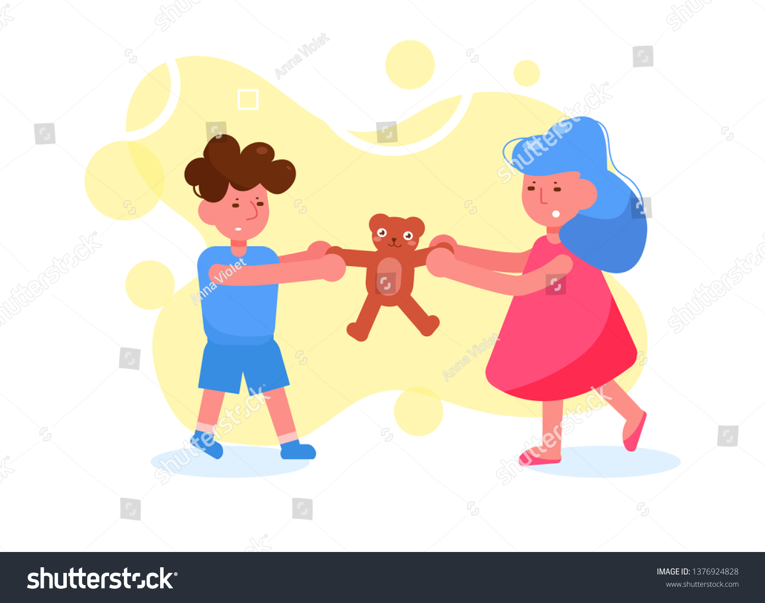 Children Fight Toy Vector Cartoon Isolated Stock Vector (Royalty Free ...