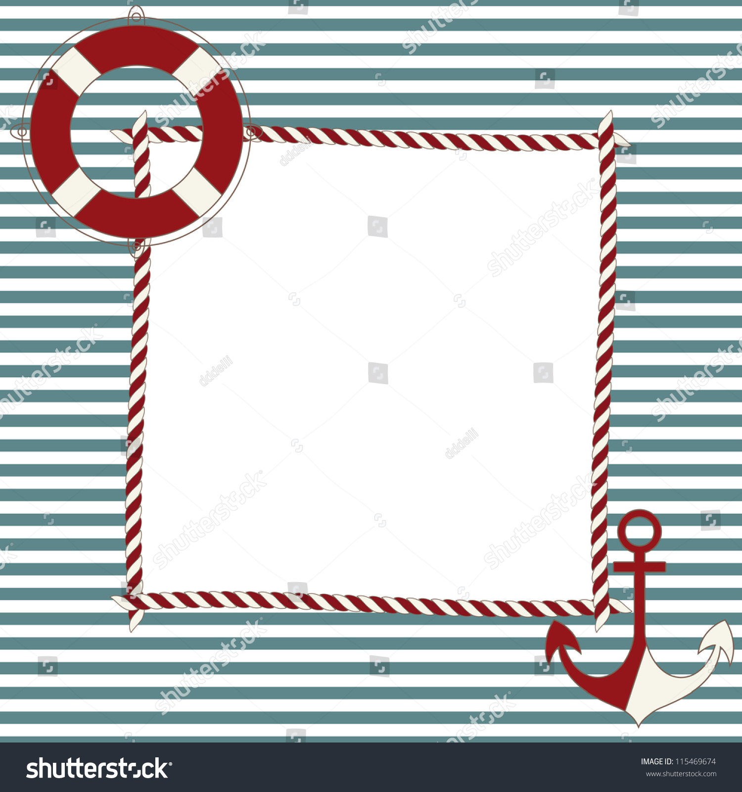 Children Frame With Nautical Icons Stock Vector 115469674 : Shutterstock