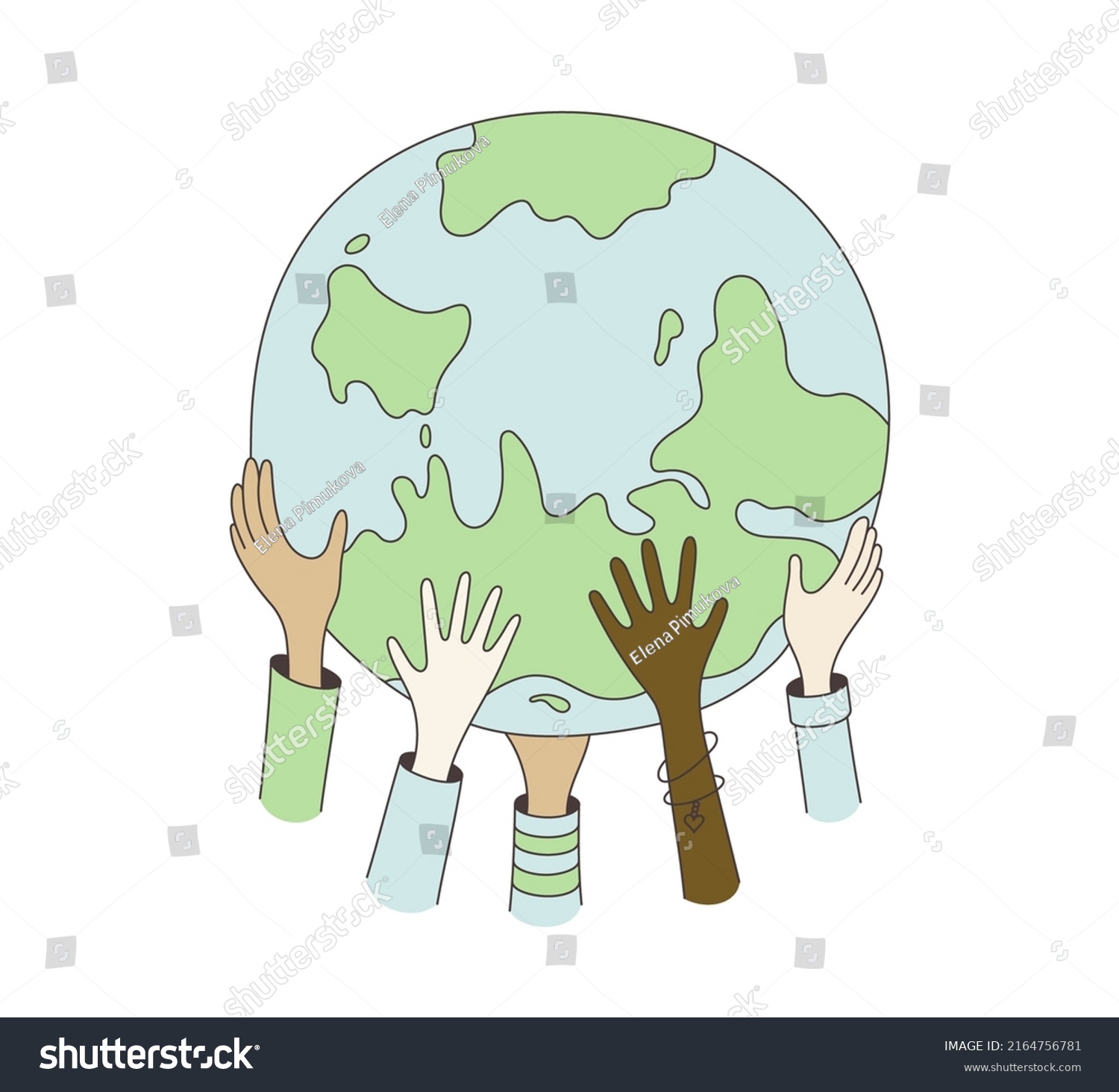 Children Hands Holding Globe Happy Earth Stock Vector (Royalty Free ...