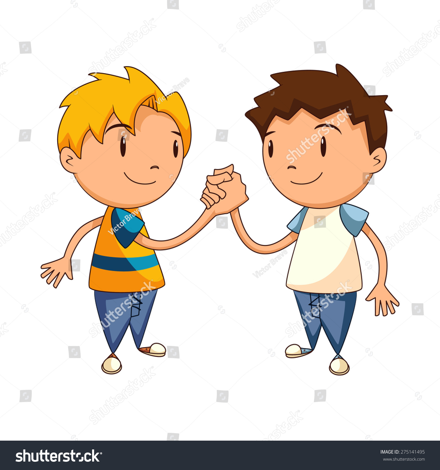 Children Handshake Vector Illustration Stock Vector 275141495 ...