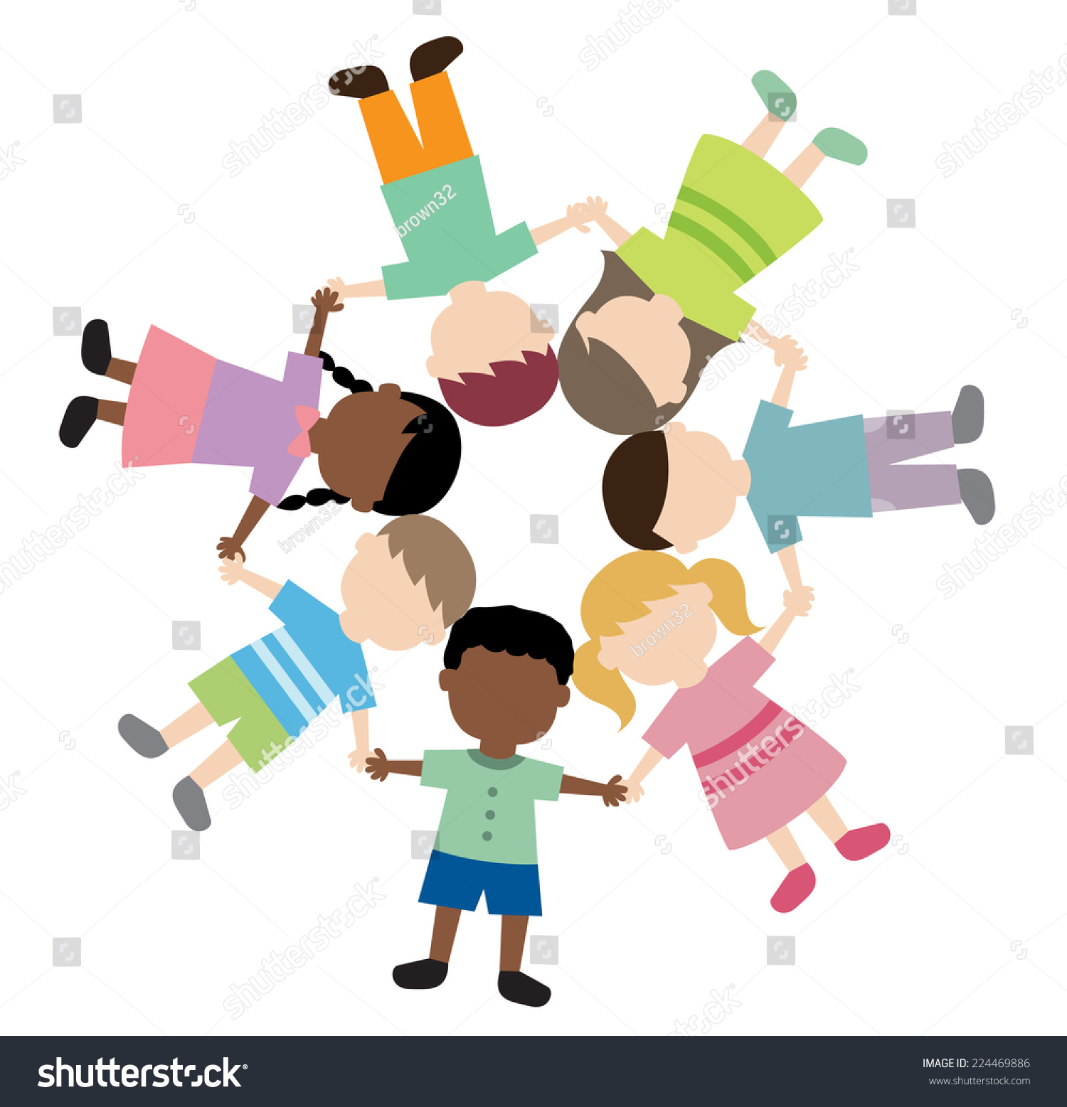 Children Holding Hands Illustration Stock Vector (Royalty Free) 224469886