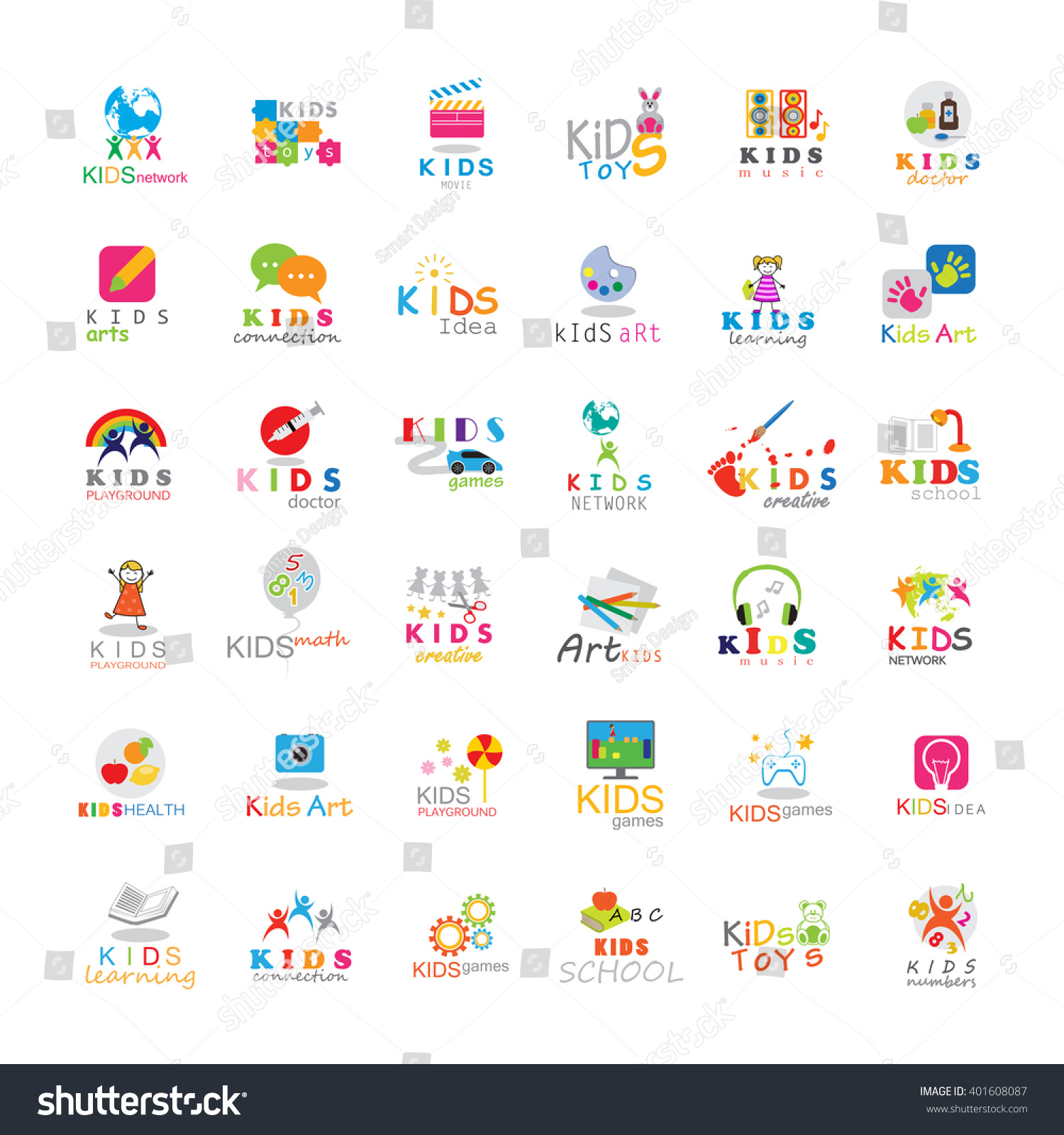 Children Icons Setisolated On White Backgroundvector Stock Vector ...