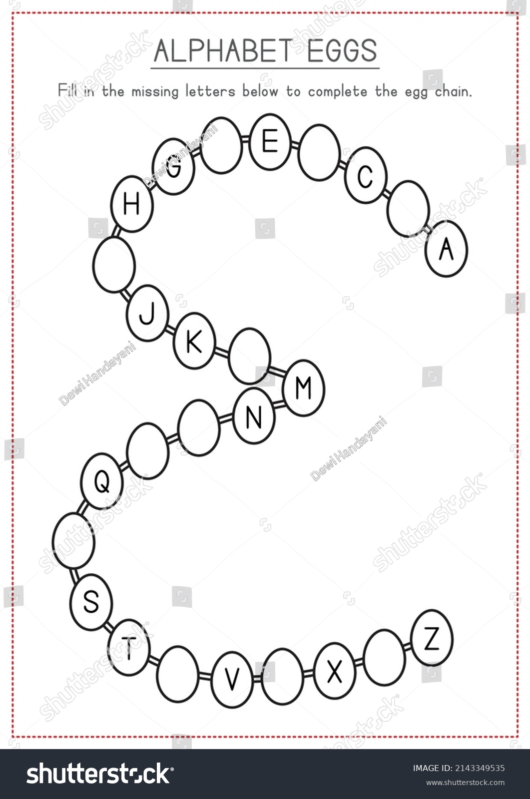 Children Learning Printable Alphabet Eggs Stock Vector (Royalty Free