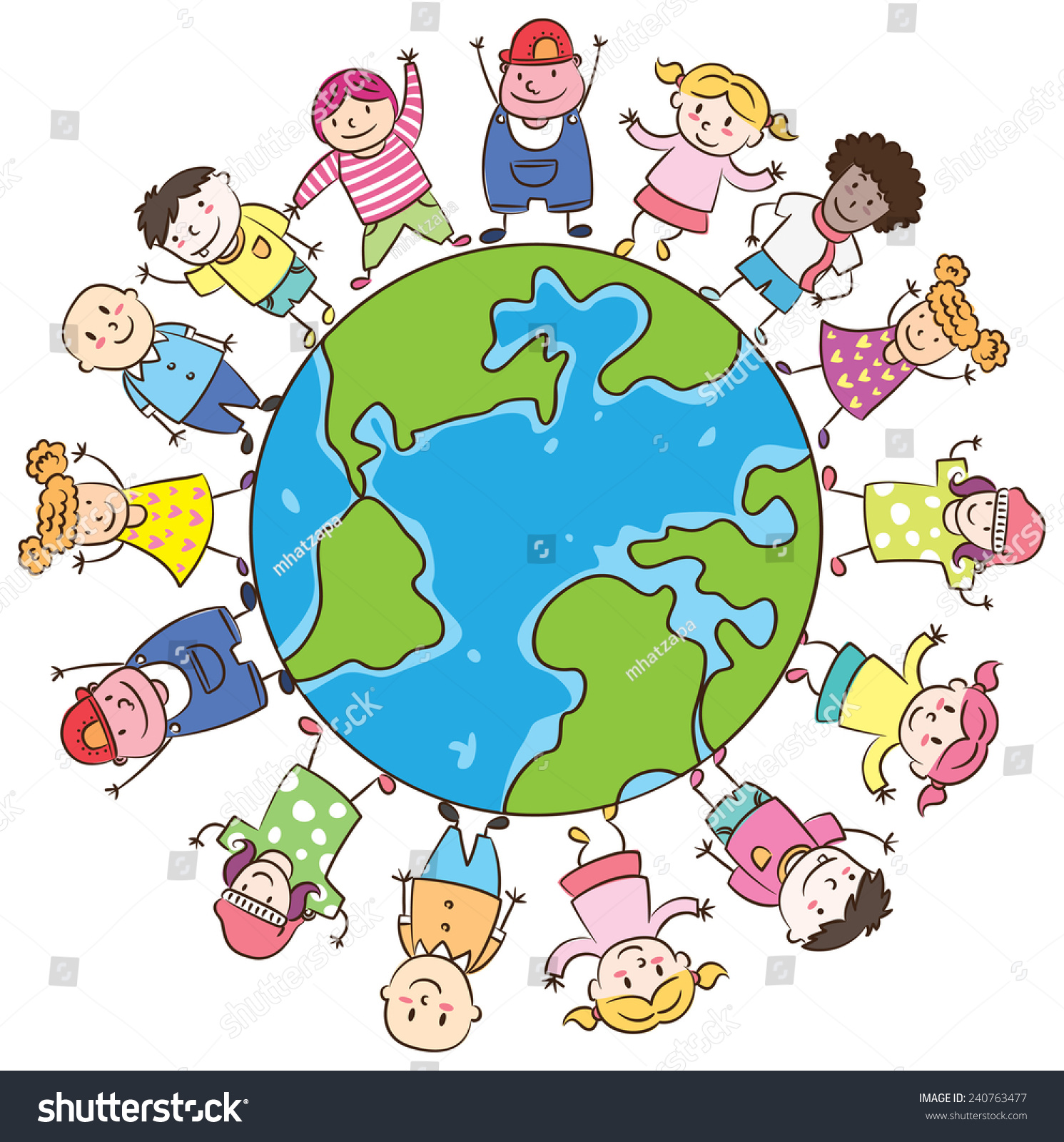 Children Lined Stock Vector (Royalty Free) 240763477 | Shutterstock