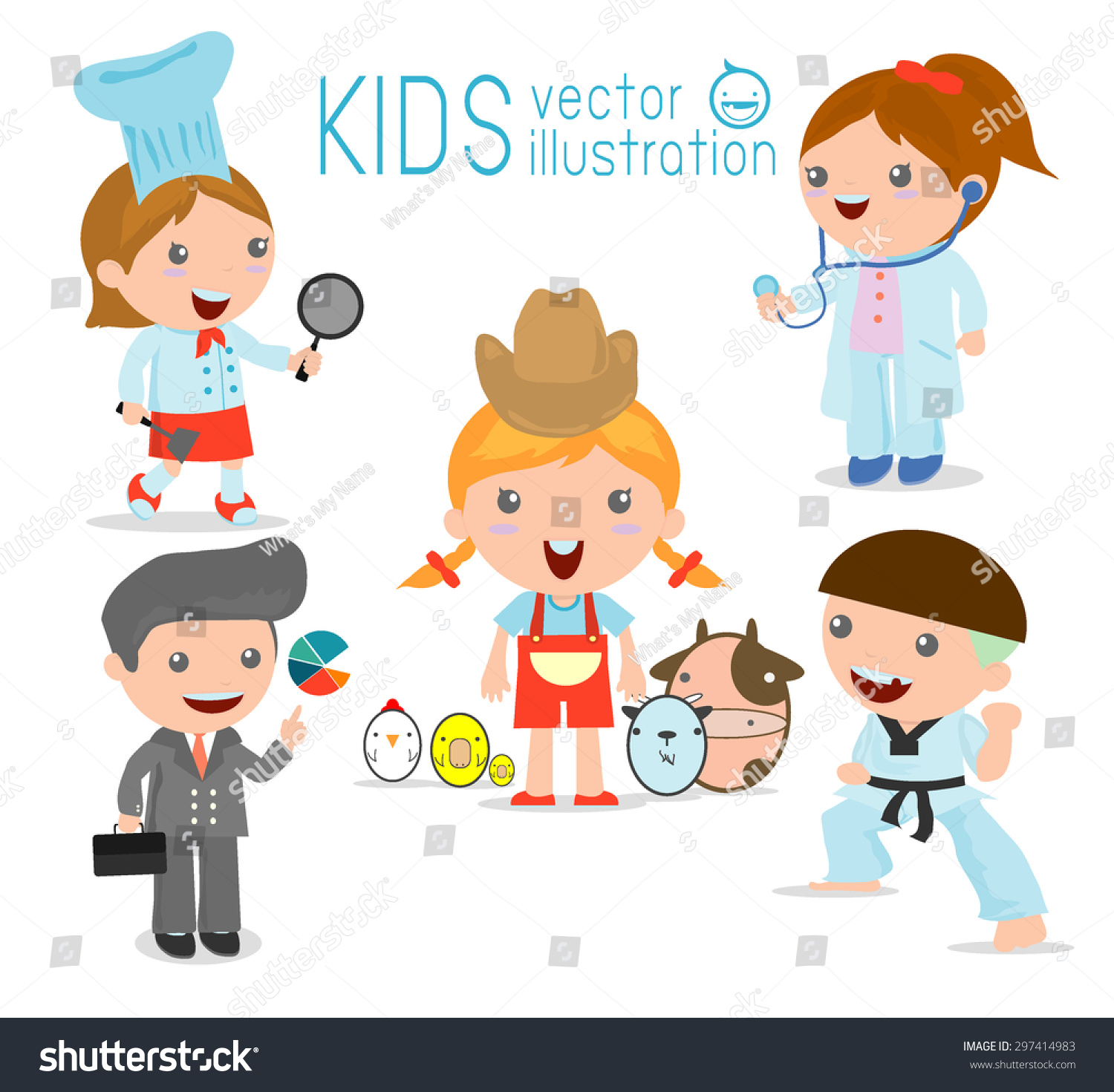 childrens-dream-jobs-professions-dream-kids-stock-vector-royalty-free