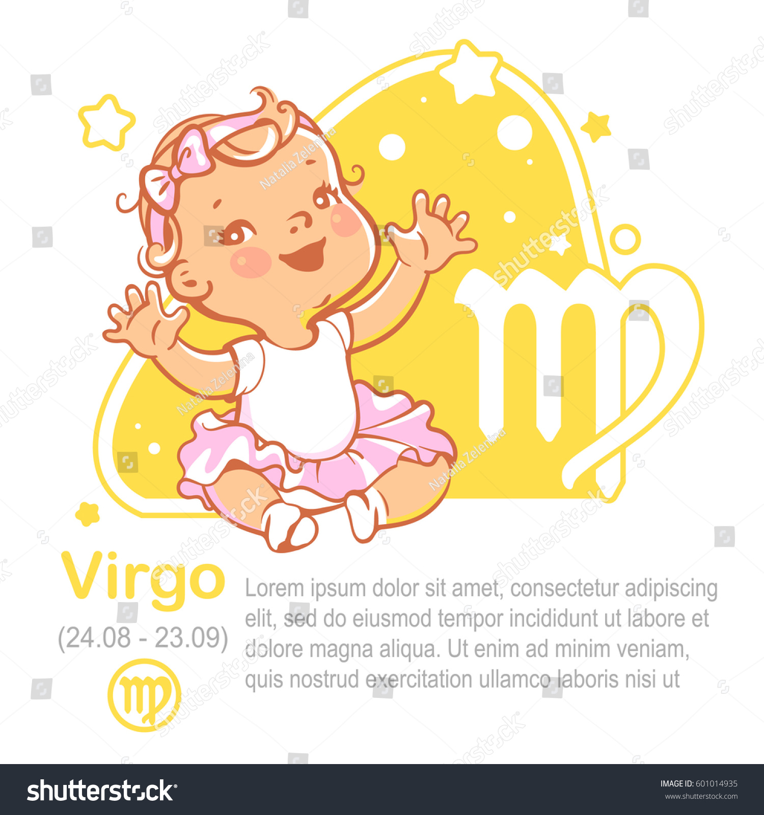 Childrens Horoscope Icon Kids Zodiac Cute Stock Vector (Royalty Free ...