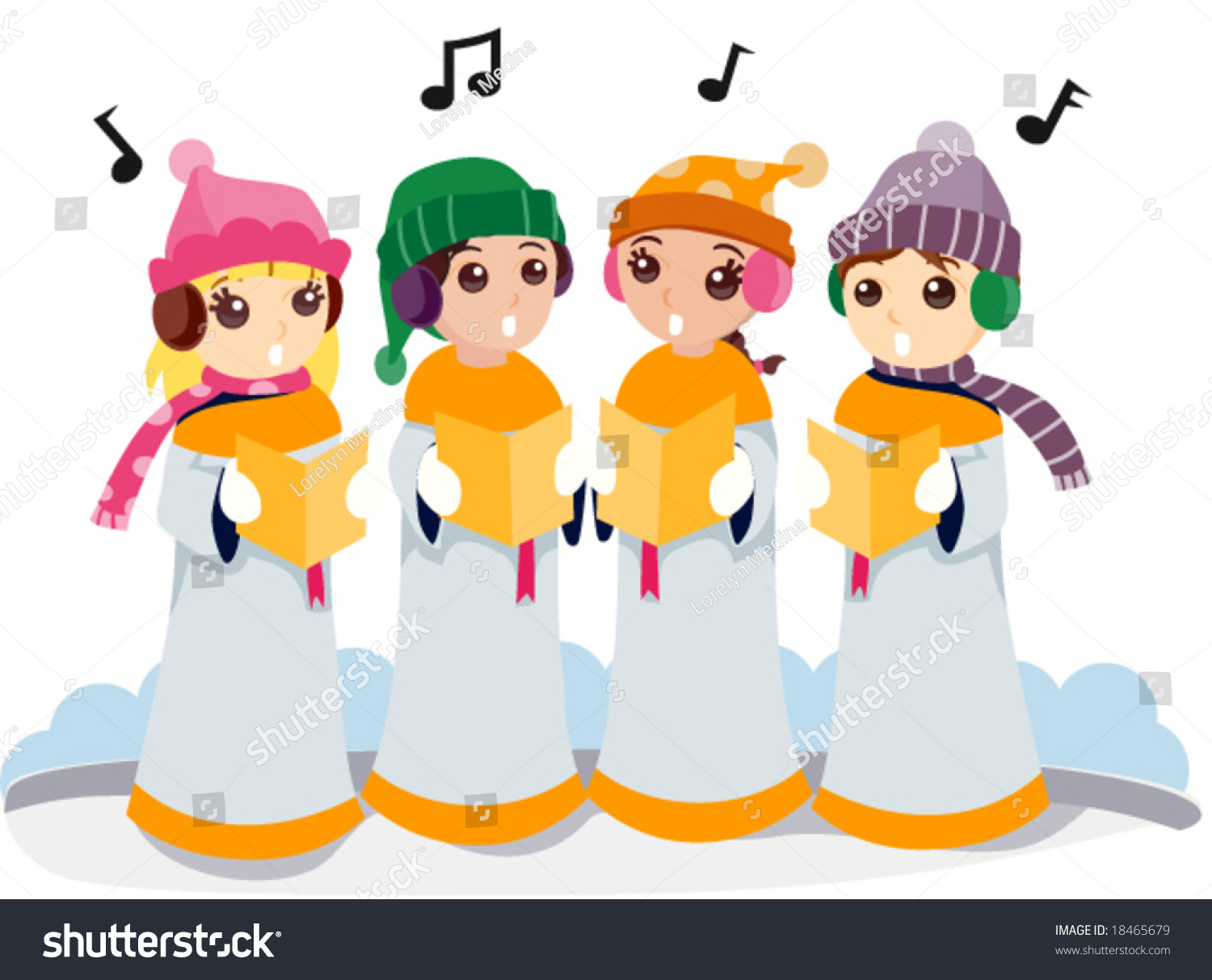 Children Singing Christmas Carols Vector Stock Vector 18465679 ...