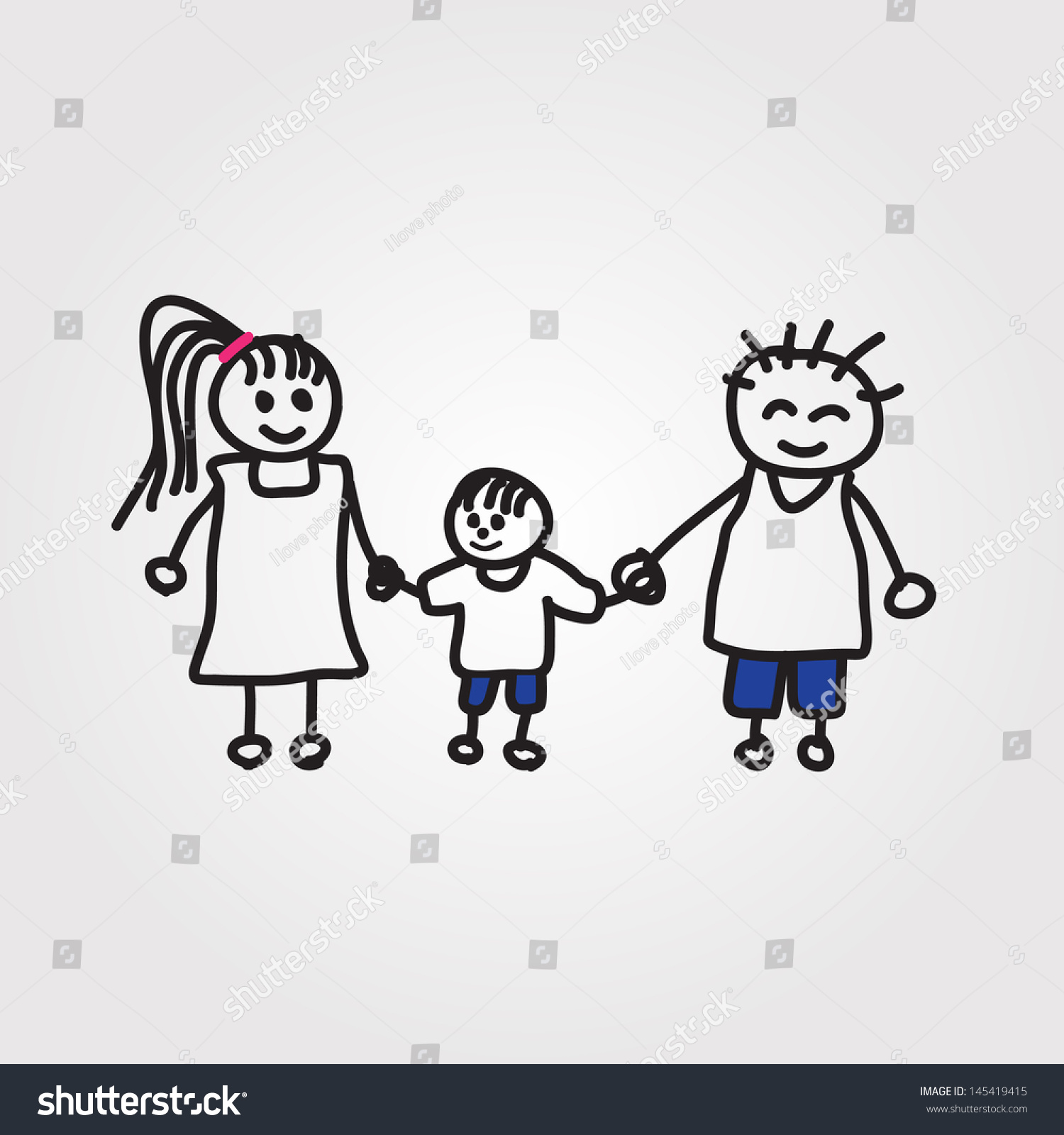 Children Vector Hand Drawn Stock Vector (Royalty Free) 145419415