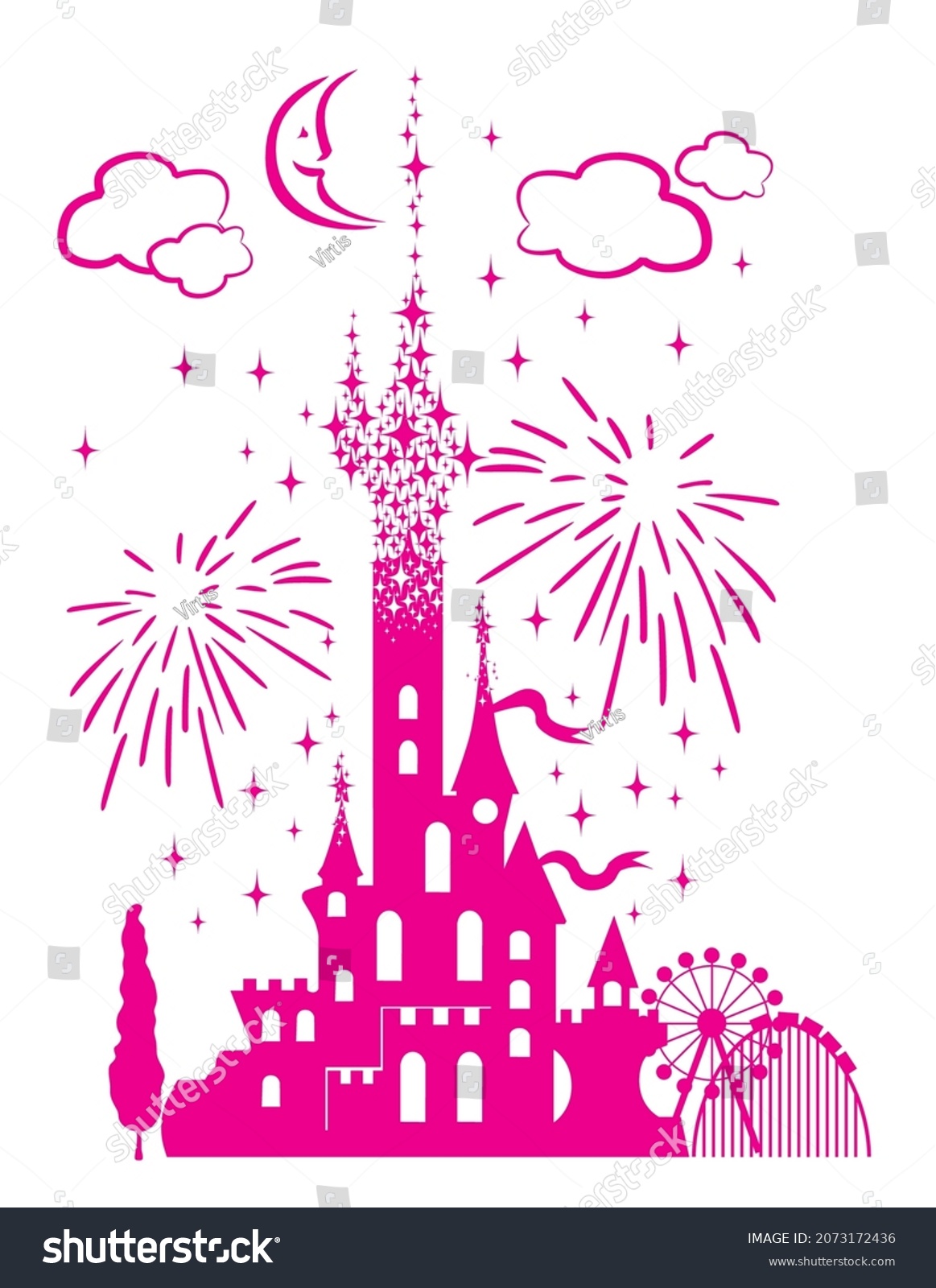 SVG of childrens fairytale entertainment castle icon svg