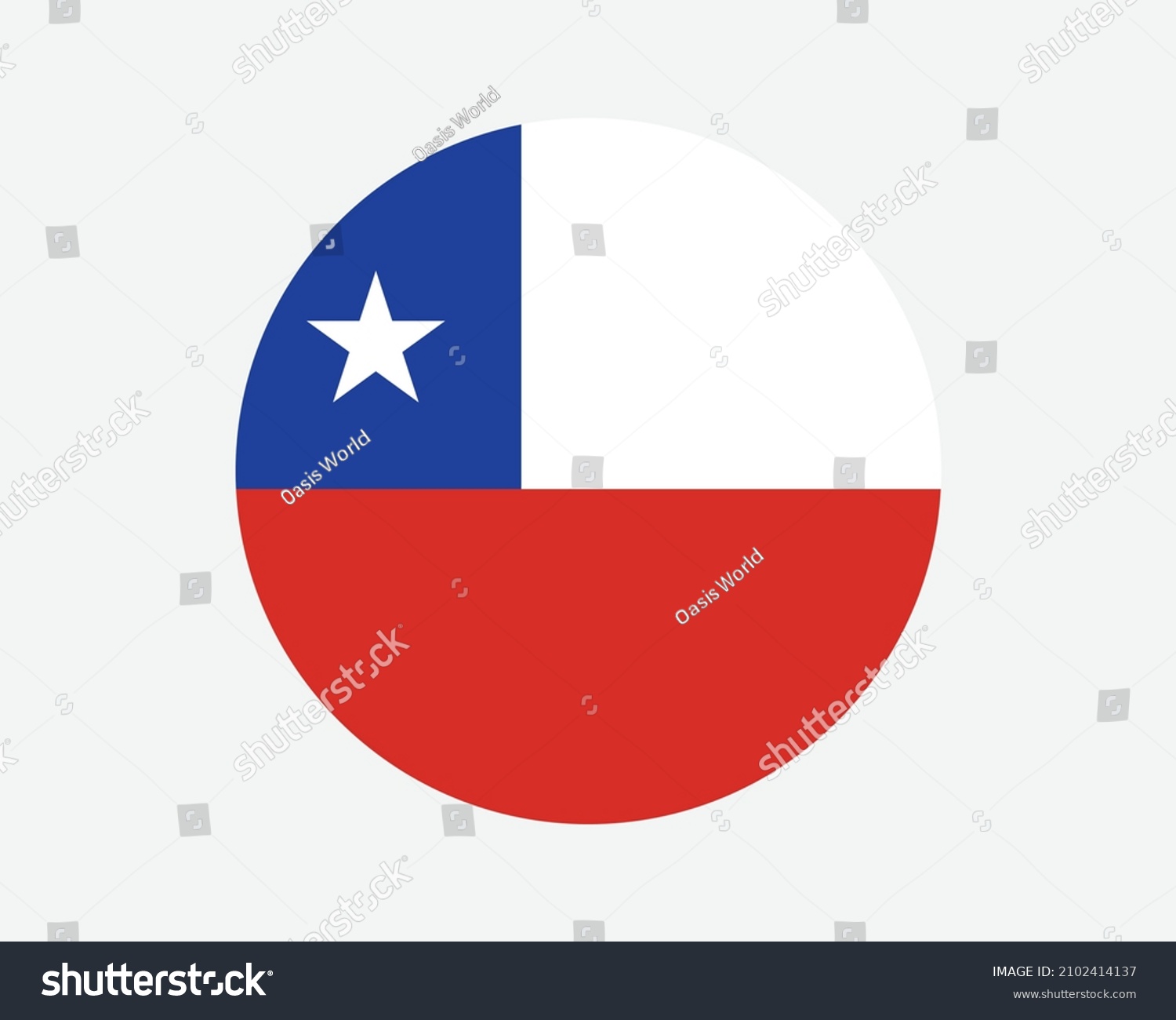 SVG of Chile Round Country Flag. Circular Chilean National Flag. Republic of Chile Circle Shape Button Banner. EPS Vector Illustration. svg