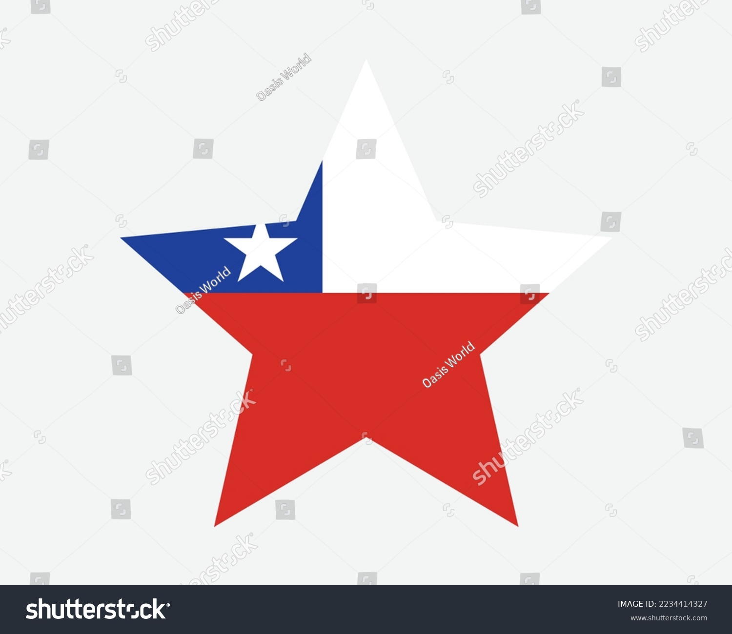 SVG of Chile Star Flag. Chilean Star Shape Flag. Country National Banner Icon Symbol Vector 2D Flat Artwork Graphic Illustration svg