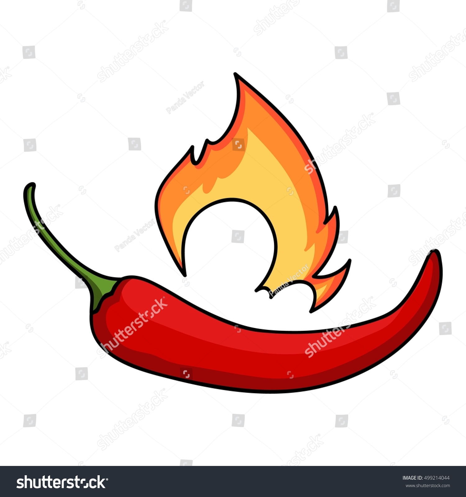 Chili Pepper Icon Cartoon Style Isolated Stock Vector (Royalty Free ...