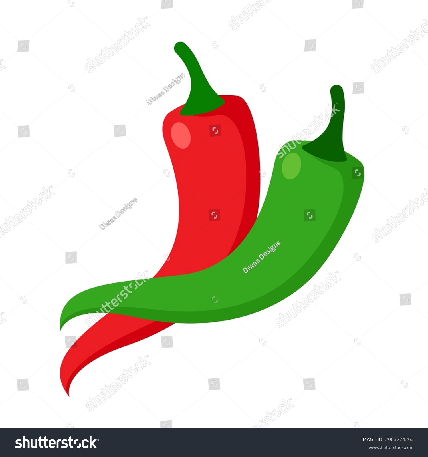 Stock Vector Chili Pepper Vector Illustration Logo Icon Clipart 2083274263 