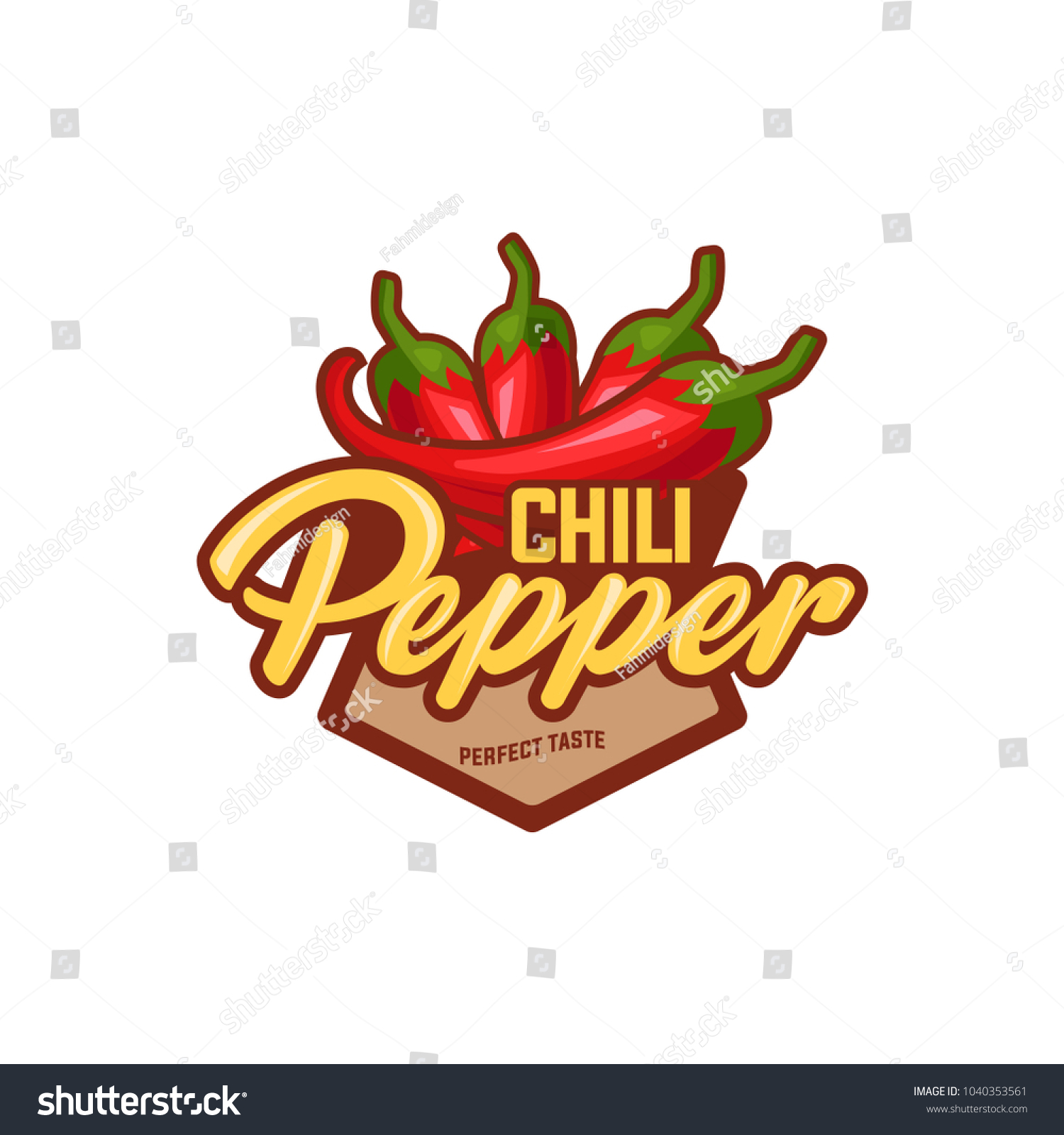 Chilli Pepper Logo Food Label Sticker Stock Vector (Royalty Free ...