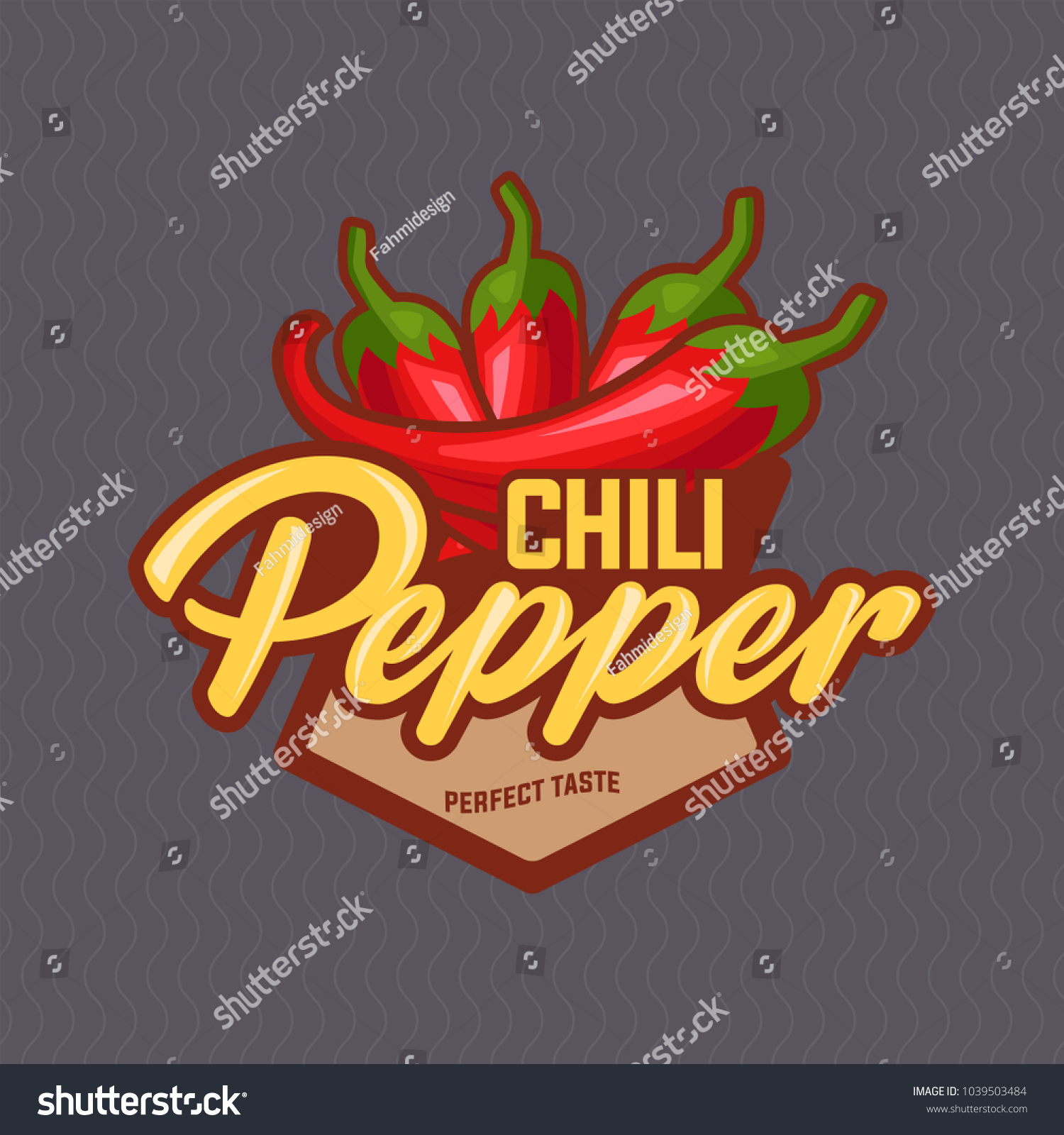 Chilli Pepper Logo Food Label Sticker Stock Vector (Royalty Free ...