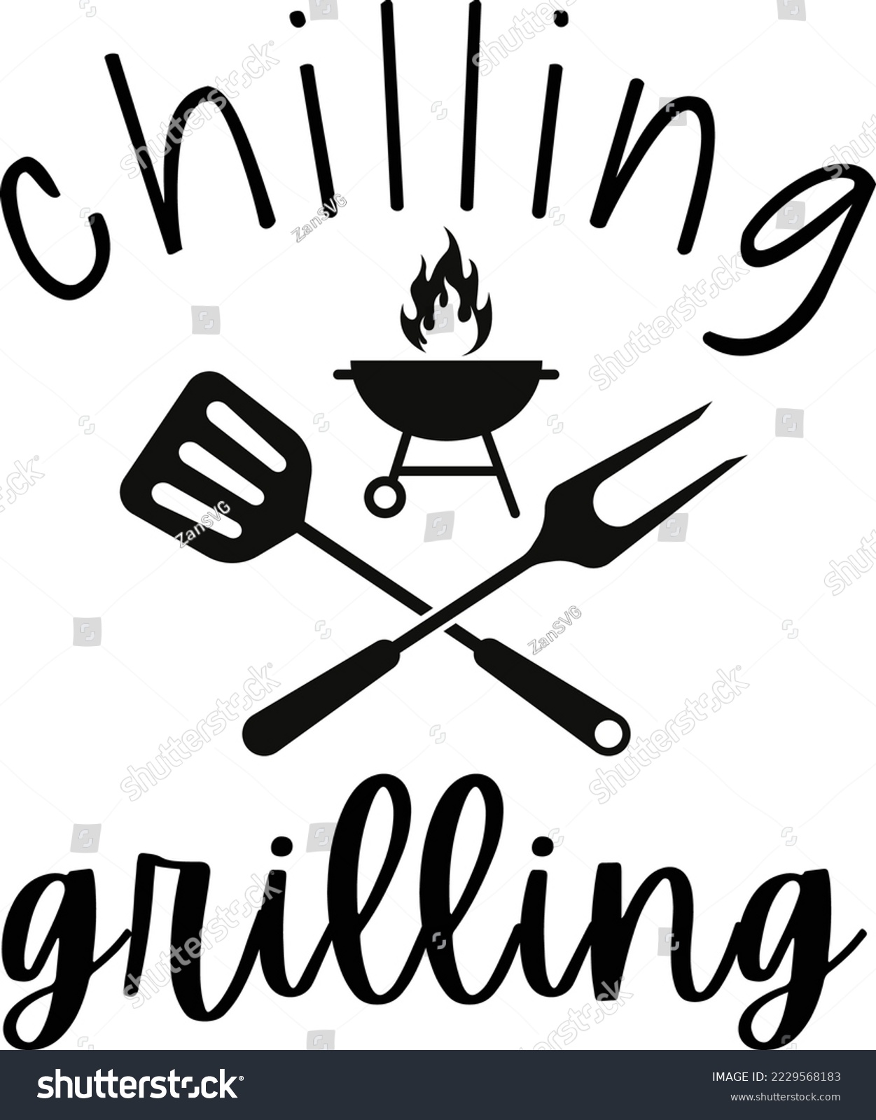 SVG of Chilling Grilling vector file, BBQ svg design svg