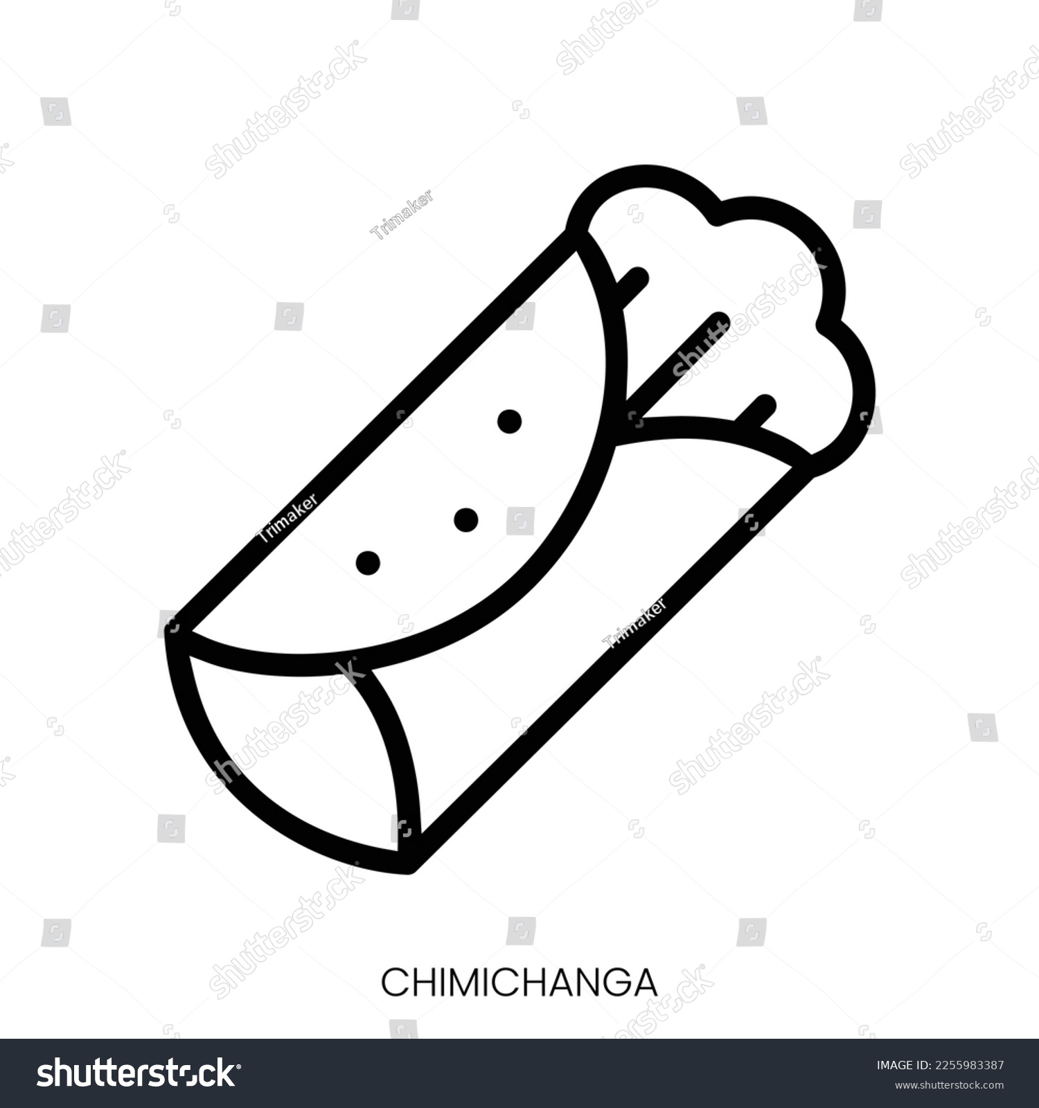 SVG of chimichanga icon. Line Art Style Design Isolated On White Background svg