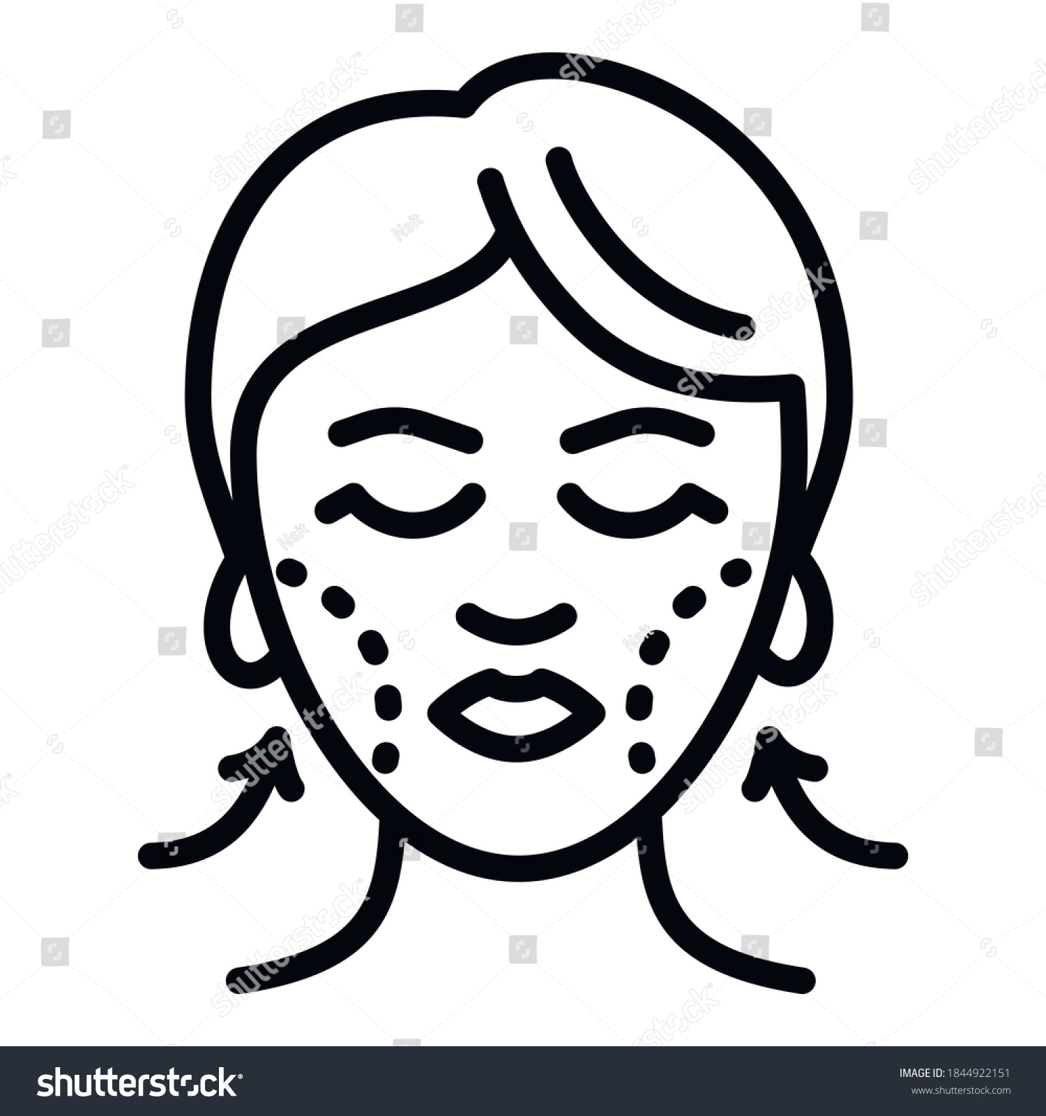 Chin Face Correction Icon Outline Chin Stock Vector (Royalty Free ...