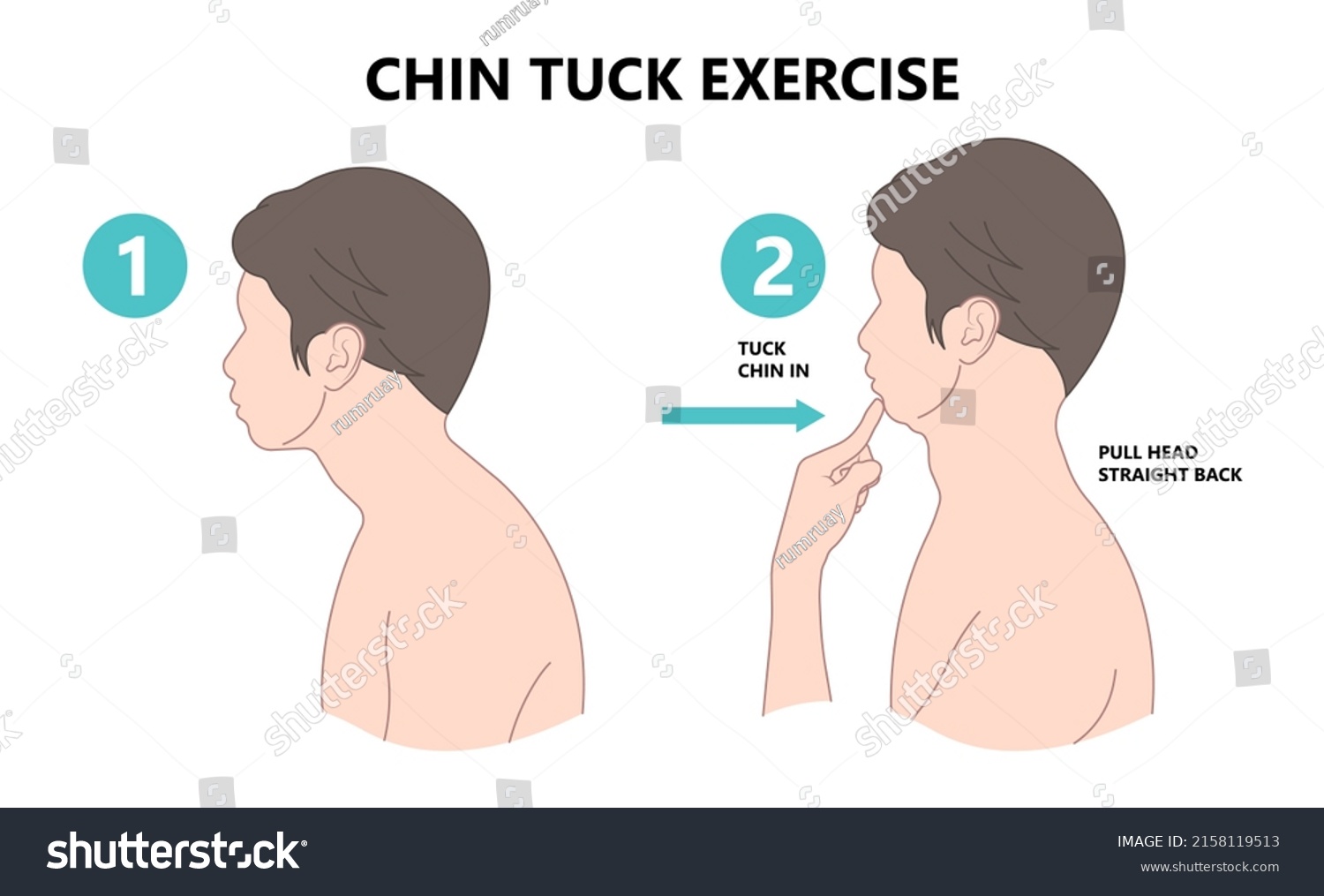 Chin Tuck Head Text Neck Lift Stock Vector Royalty Free 2158119513 i-tried-face-and-neck-exercises-for-30-days-reduce-double-chin-youtube