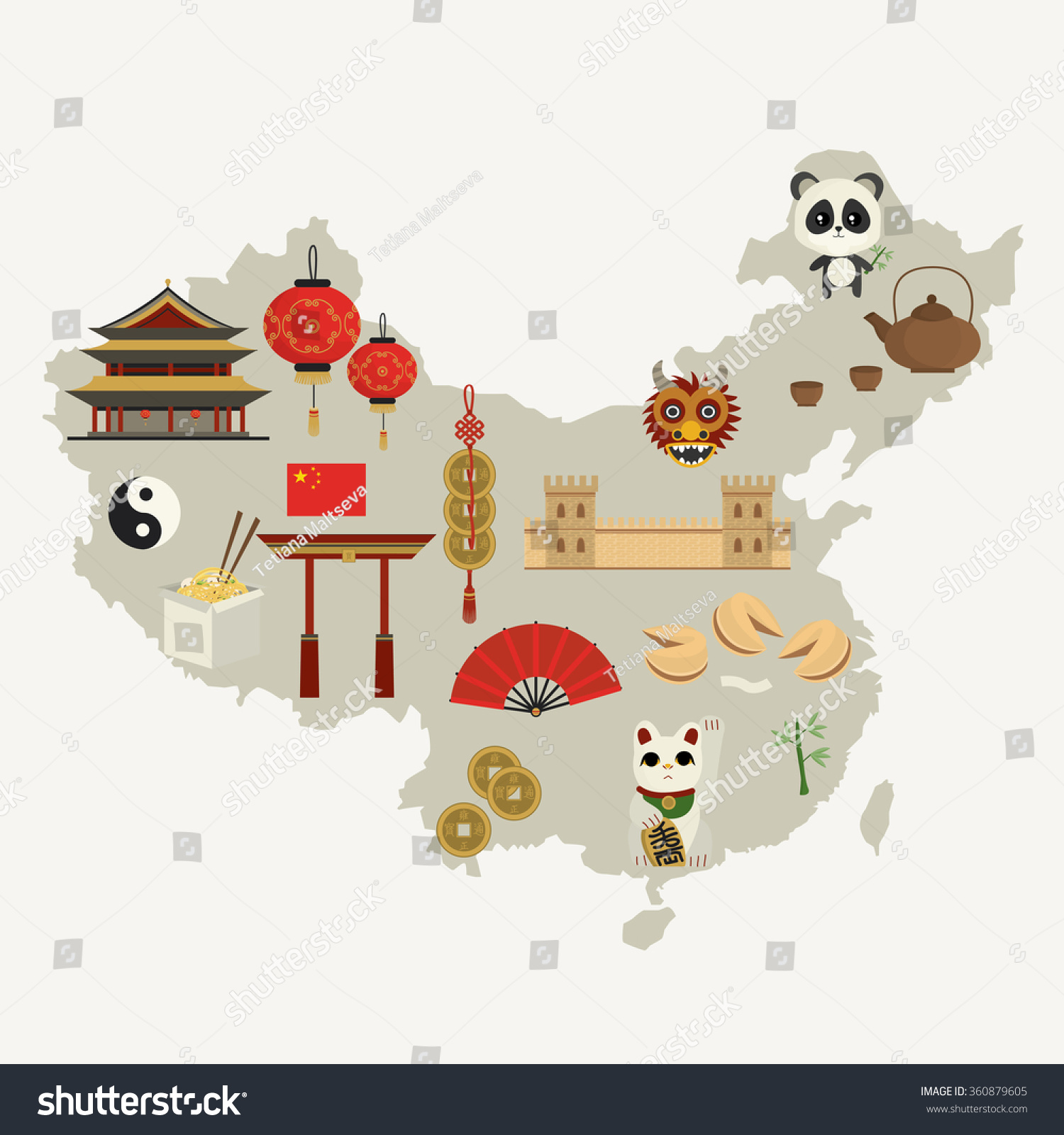 China Chinese Attributesvector Illustration Stock Vector (Royalty Free ...