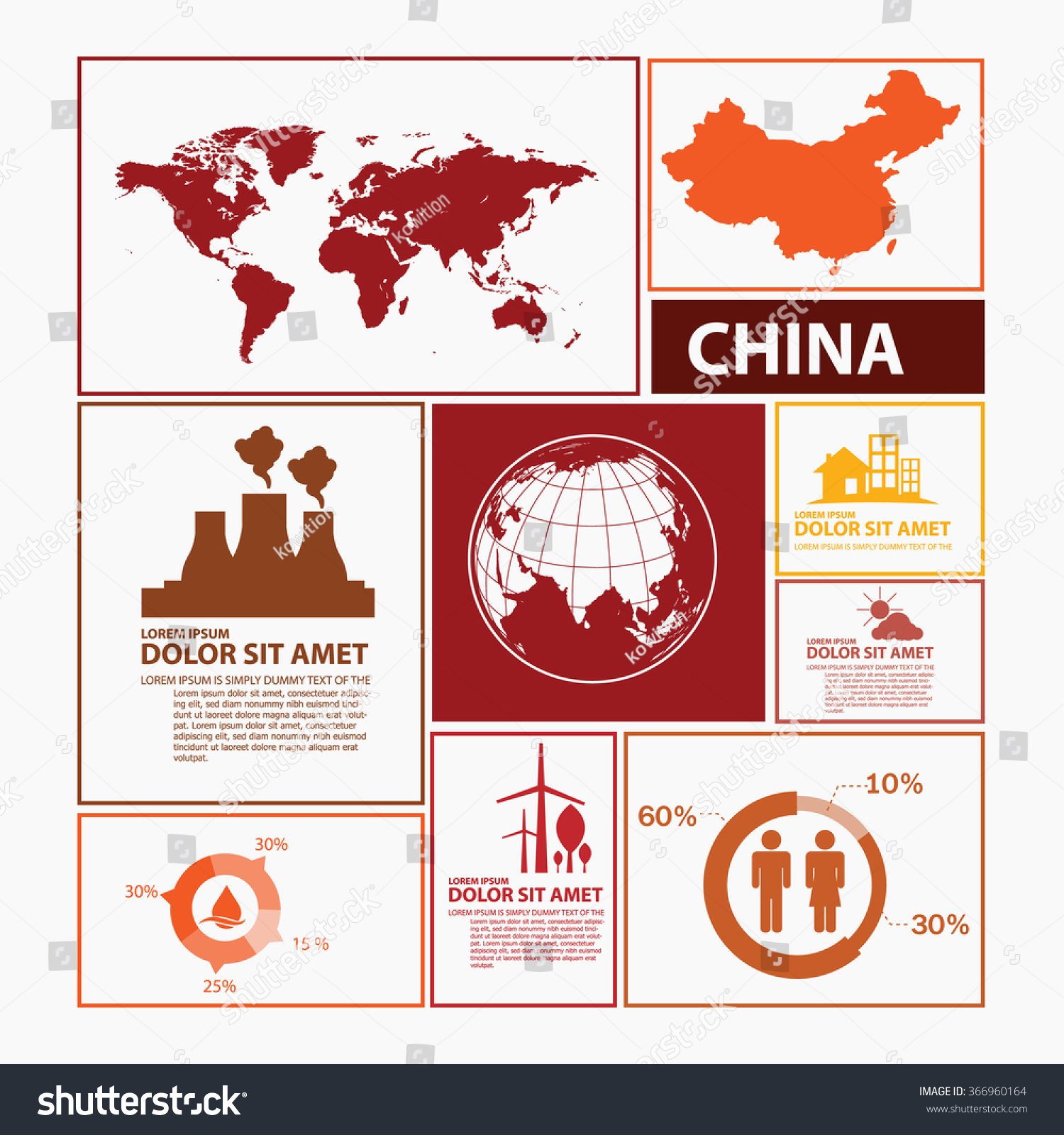 China Map Infographic Stock Vector Illustration 366960164 : Shutterstock