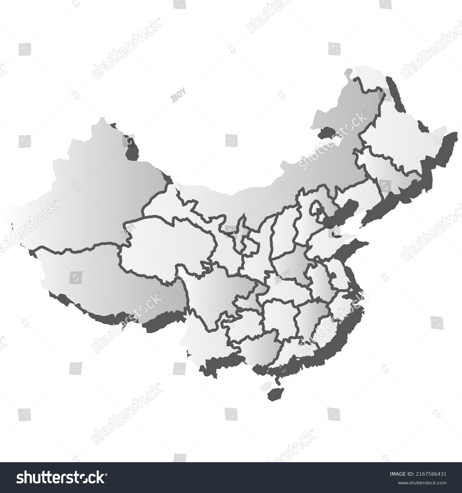 China Map Silhouette White Icon Stock Vector (Royalty Free) 2167586431 ...