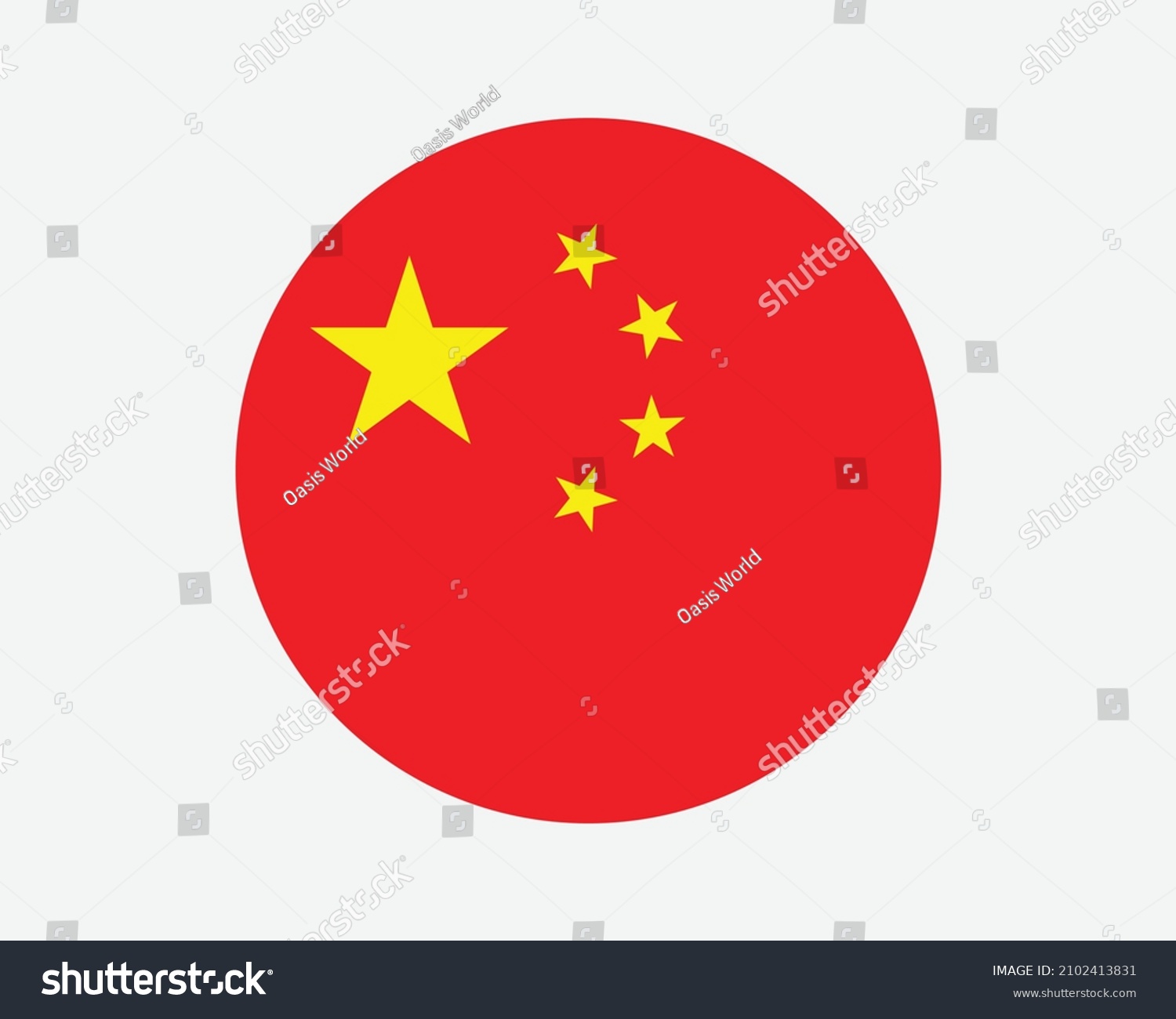 SVG of China Round Country Flag. Circular Chinese National Flag. People's Republic of China Circle Shape Button Banner. EPS Vector Illustration. svg