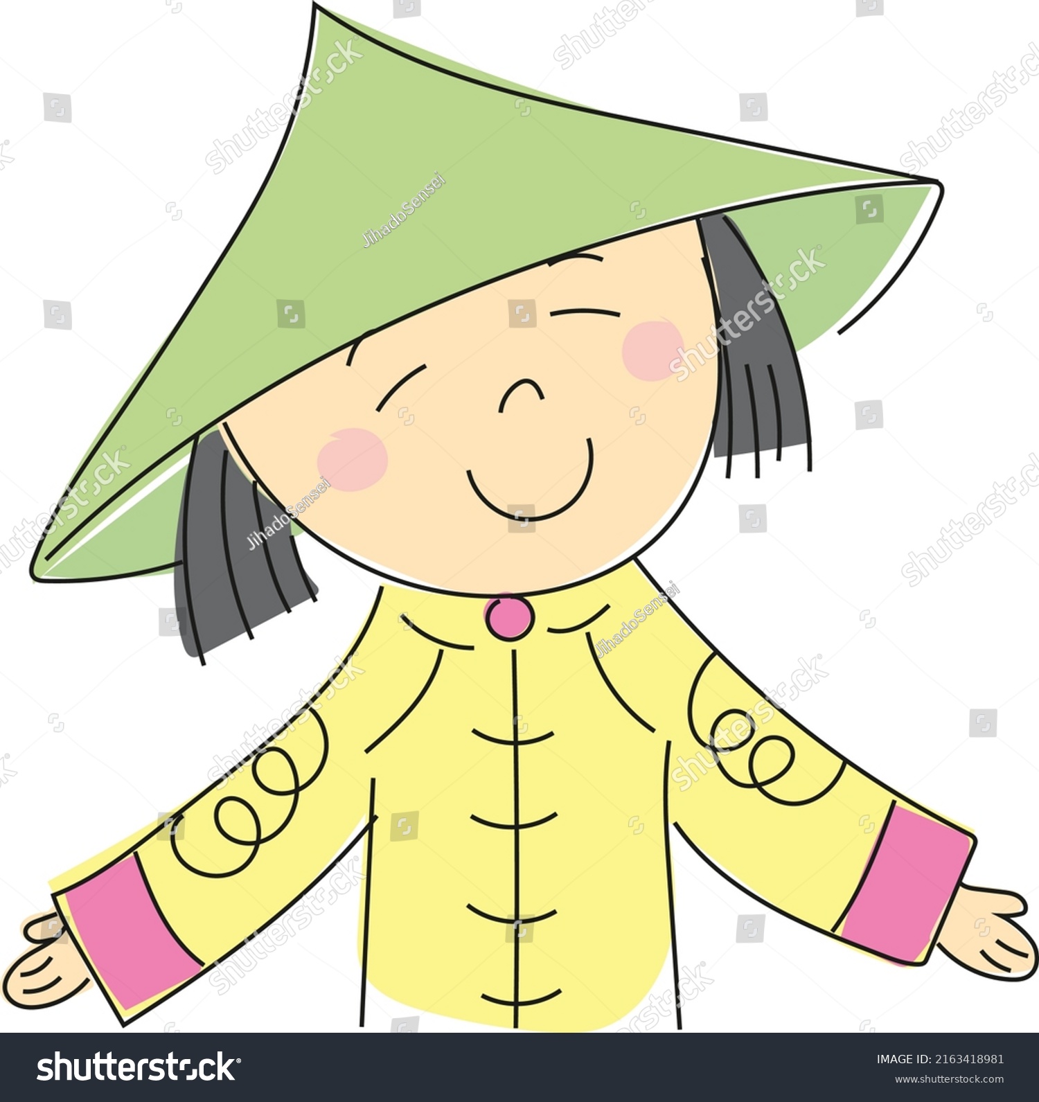 Chinese Boy Chinese Boy Smiling Open Stock Vector (Royalty Free ...