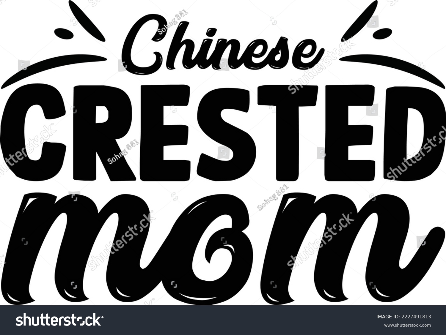 SVG of Chinese Crested mom Dog SVG Design svg