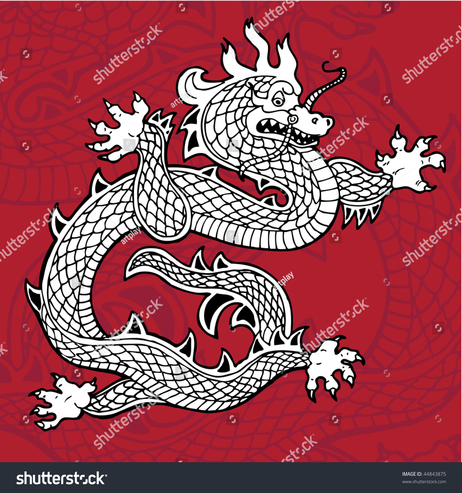 Chinese Dragon Stock Vector 44843875 : Shutterstock