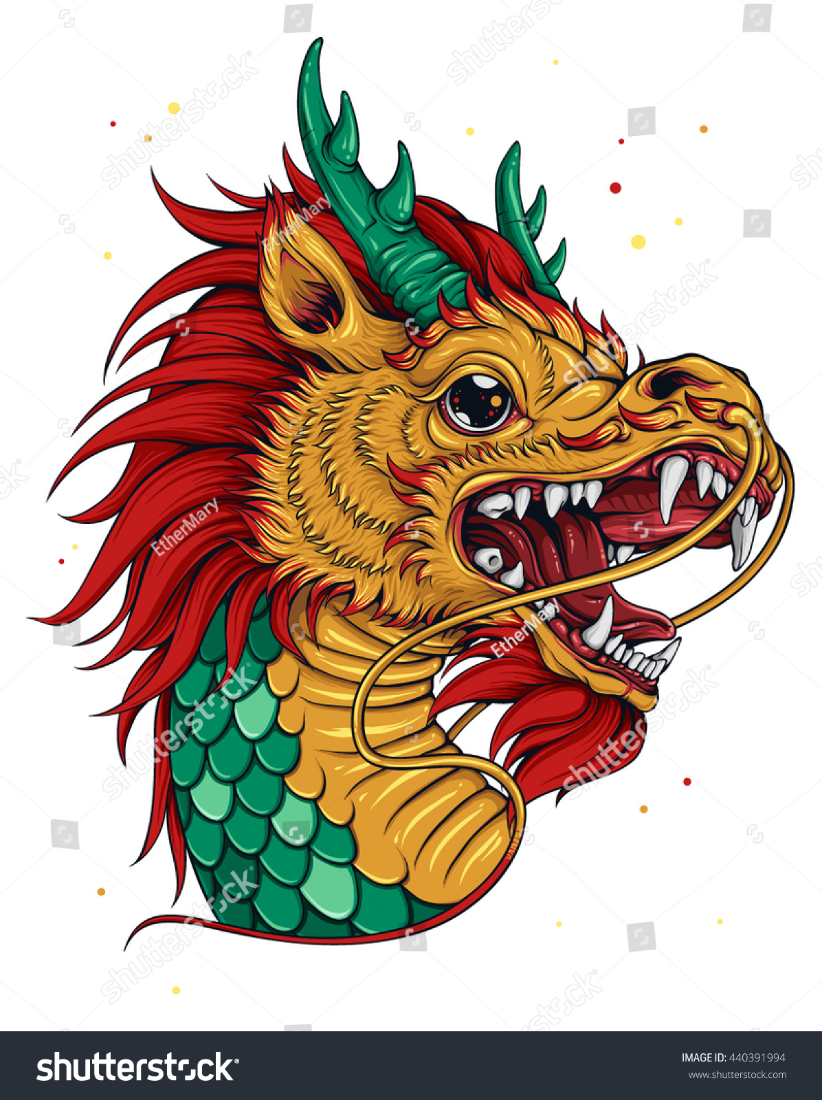 Chinese Dragon Vector Illustration Stock Vector (Royalty Free) 440391994