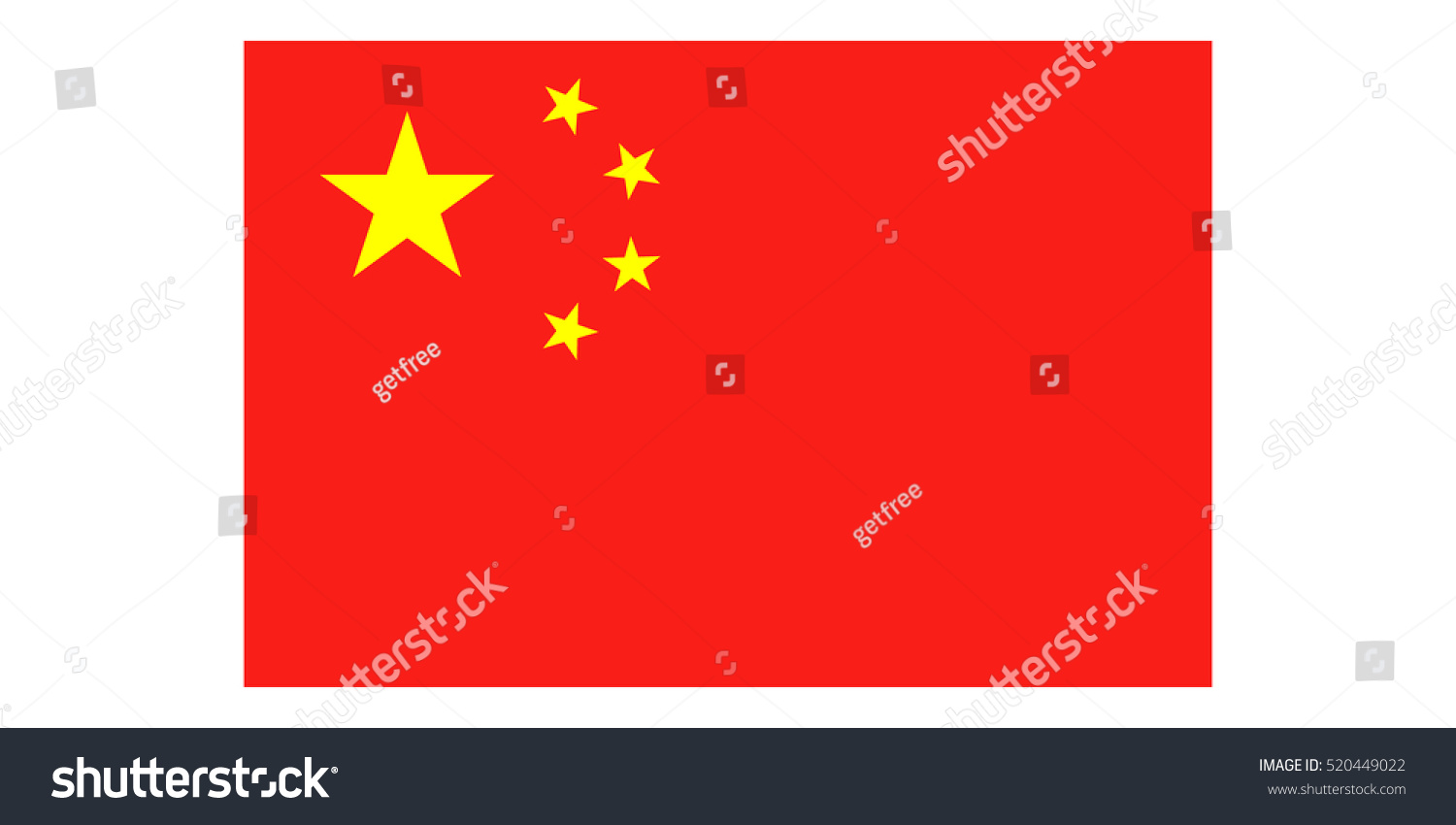 Chinese Flag Vector. Classic China Flag. - 520449022 : Shutterstock