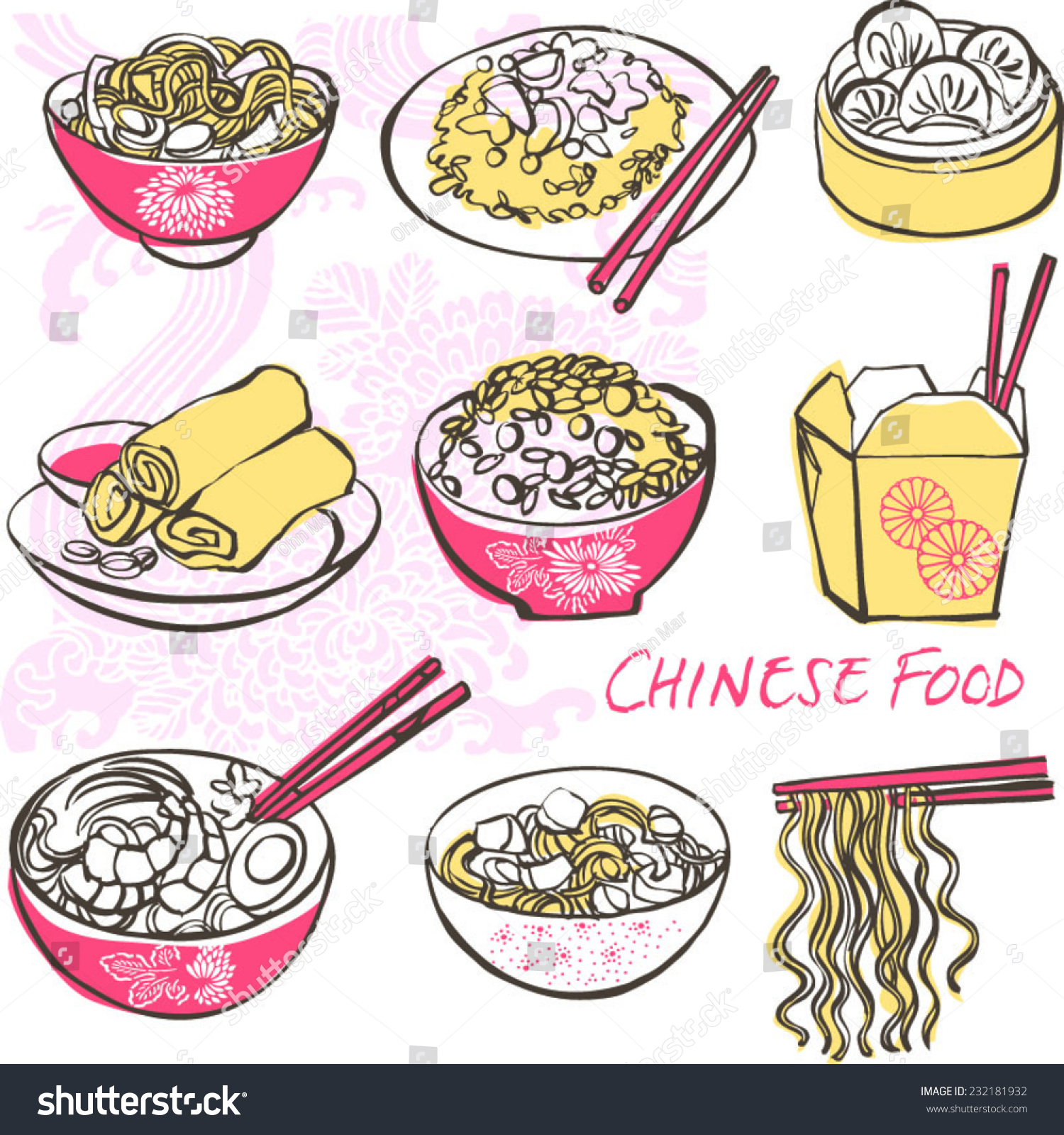 chinese-food-icons-drawing-vector-set-stock-vector-232181932-shutterstock