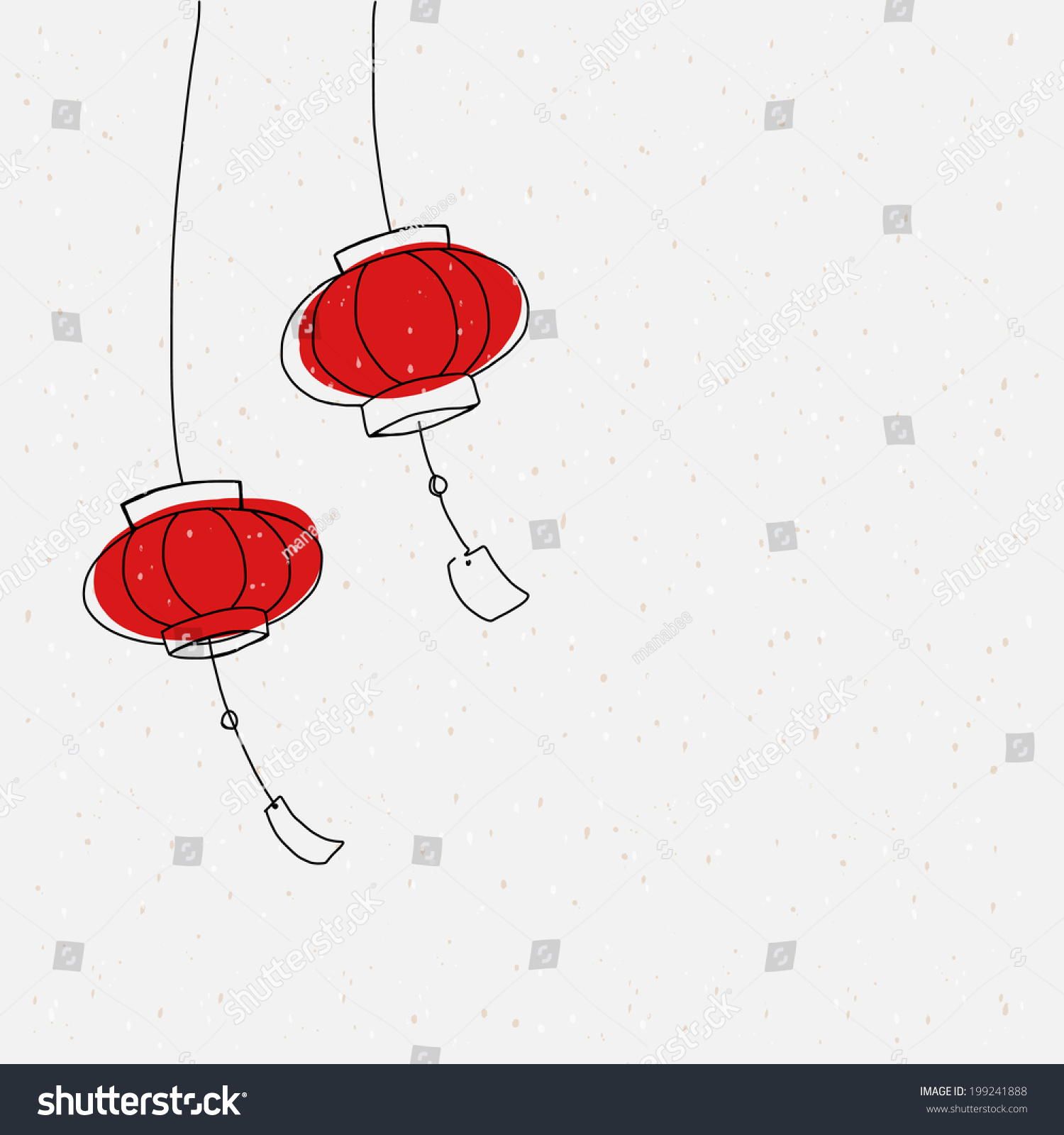Chinese Lantern Drawing Stock Vector (Royalty Free) 199241888