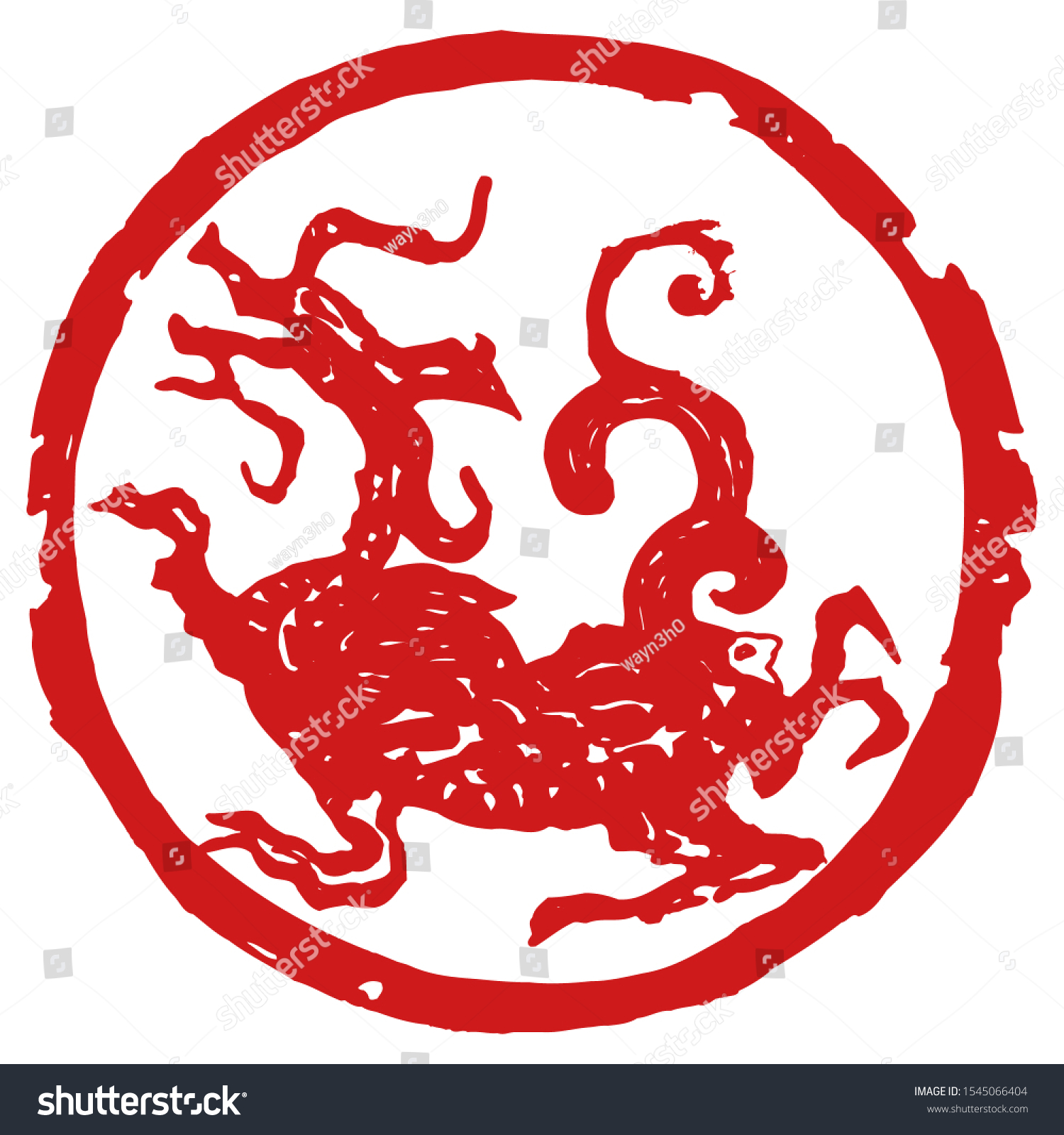 Chinese National Totem Pattern Papercut Window Stock Vector