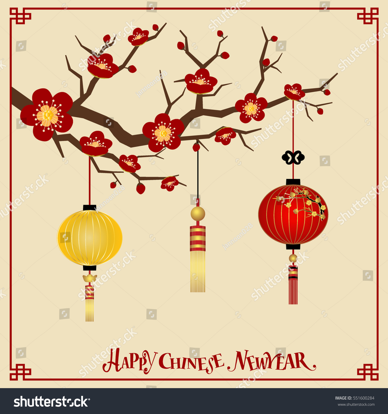 Chinese New Year Background Design Vector Stock Vector (Royalty Free