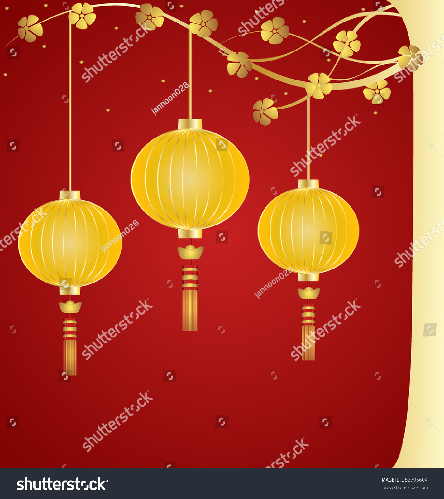 Chinese New Year Background Chinese New Stock Vector 252795604