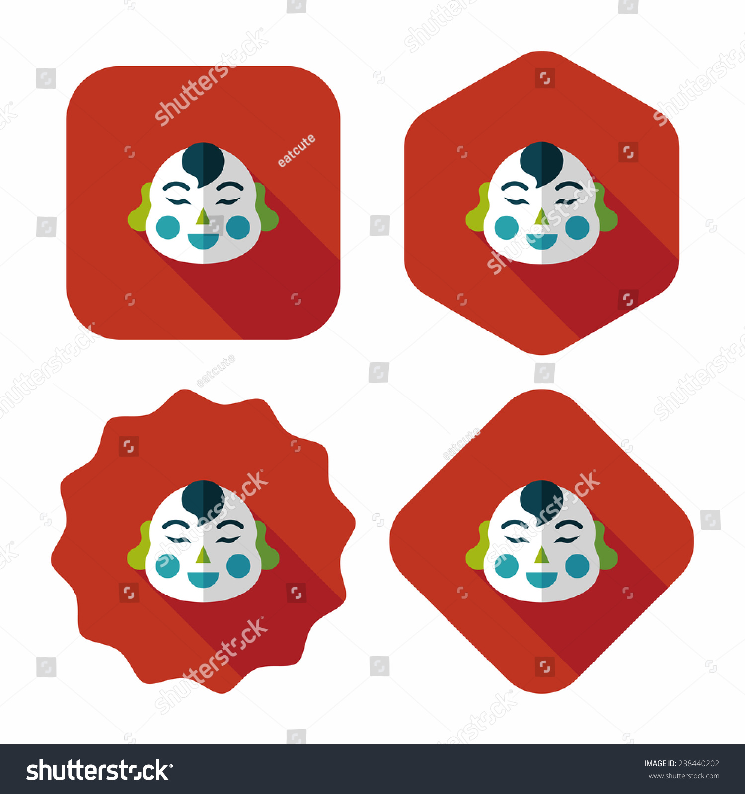 Chinese New Year Flat Icon With Long Shadow,Eps10, Maitreya Doll Chinese New Year Flat Icon With Long Shadow,Eps10, Maitreya Doll