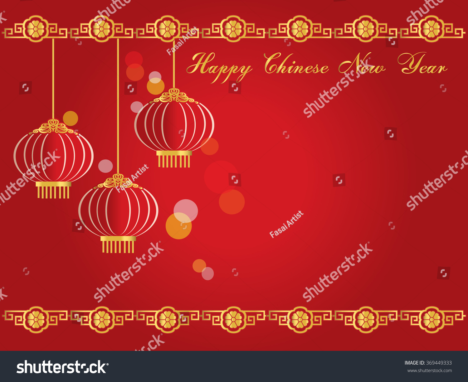 Chinese New Year Greeting Card Stock Vector Illustration 369449333