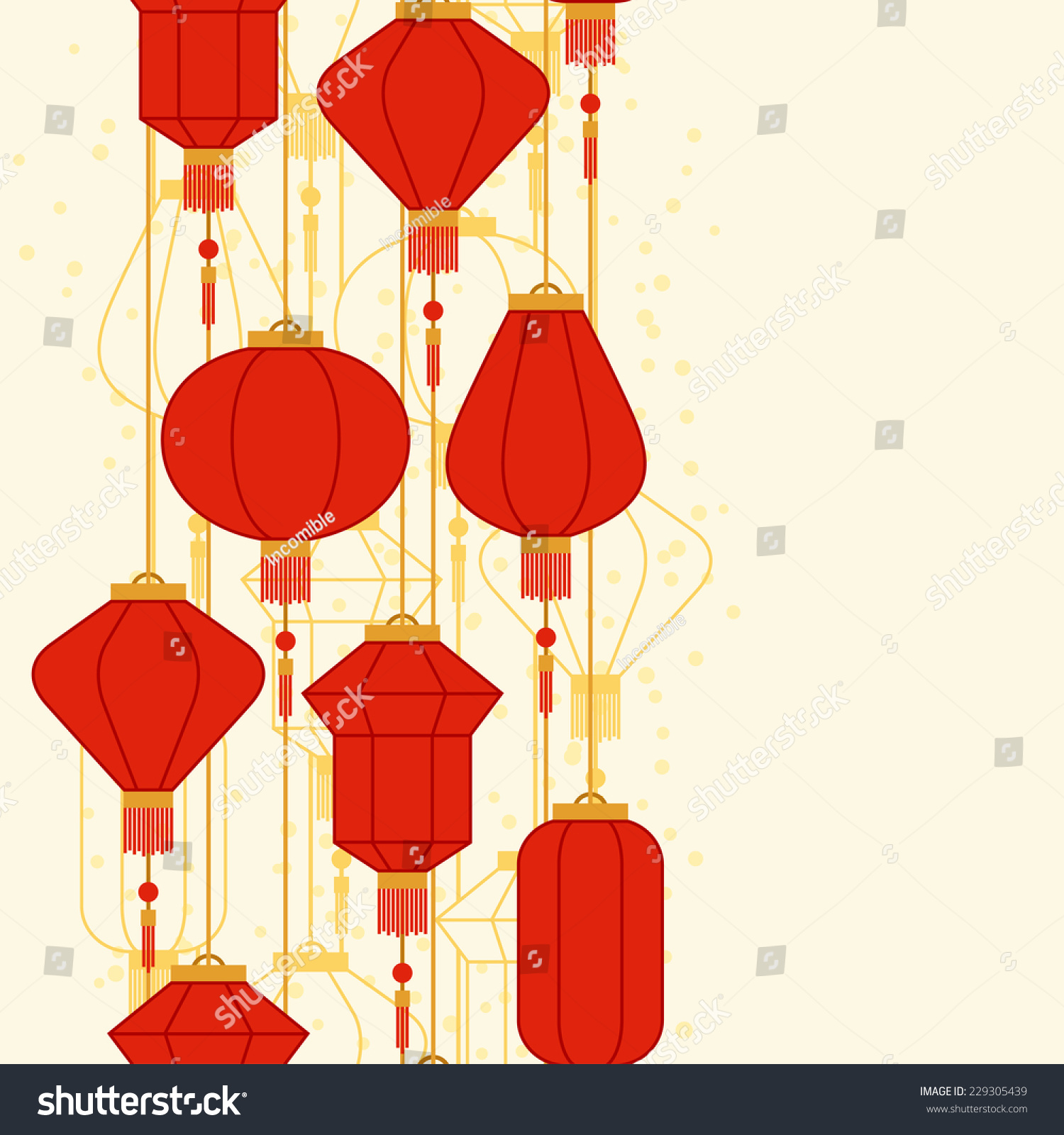 Chinese New Year Seamless Pattern Lanterns Stock Vector (Royalty Free