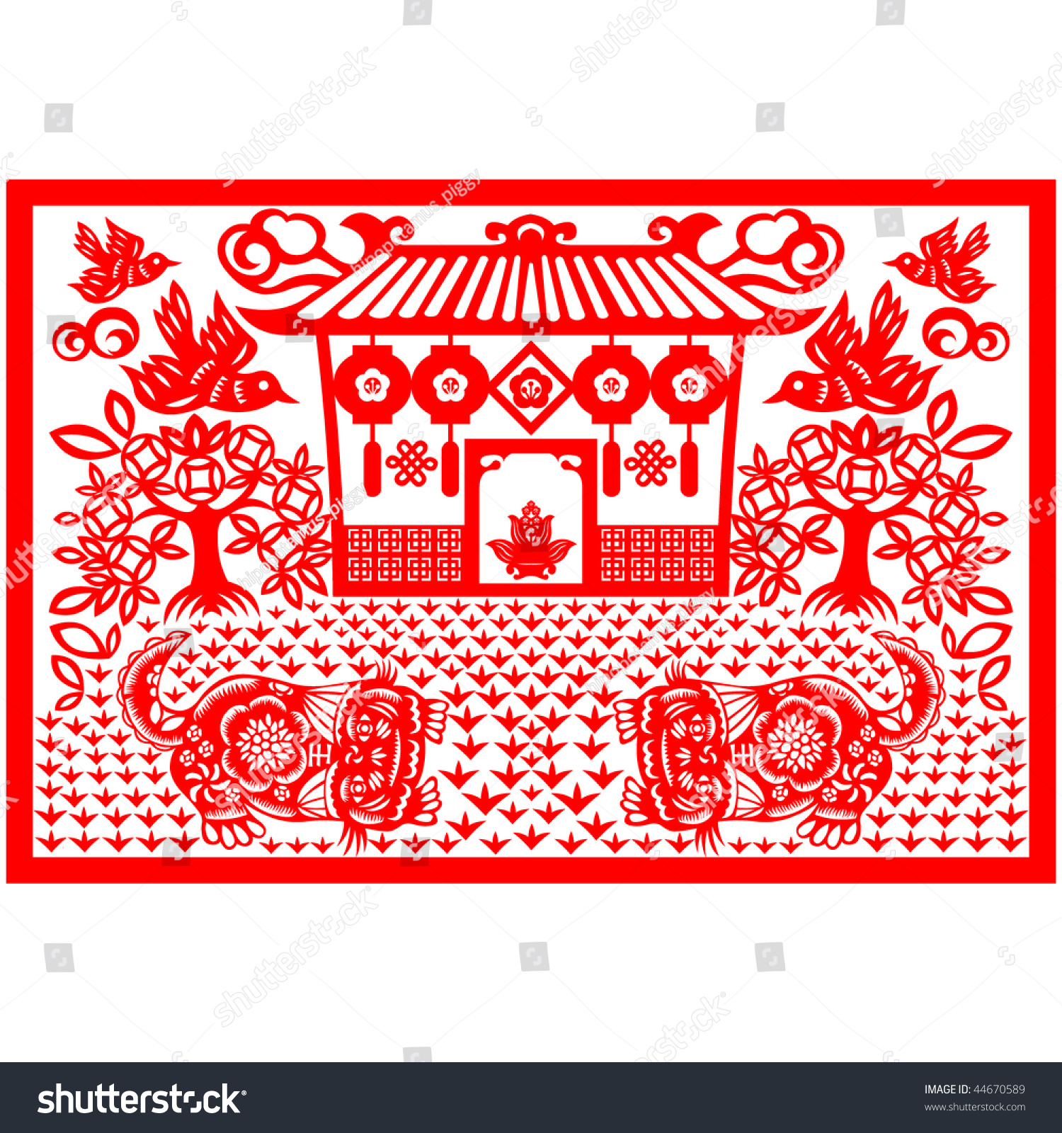 Chinese New Year Tiger Stock Vector 44670589 - Shutterstock