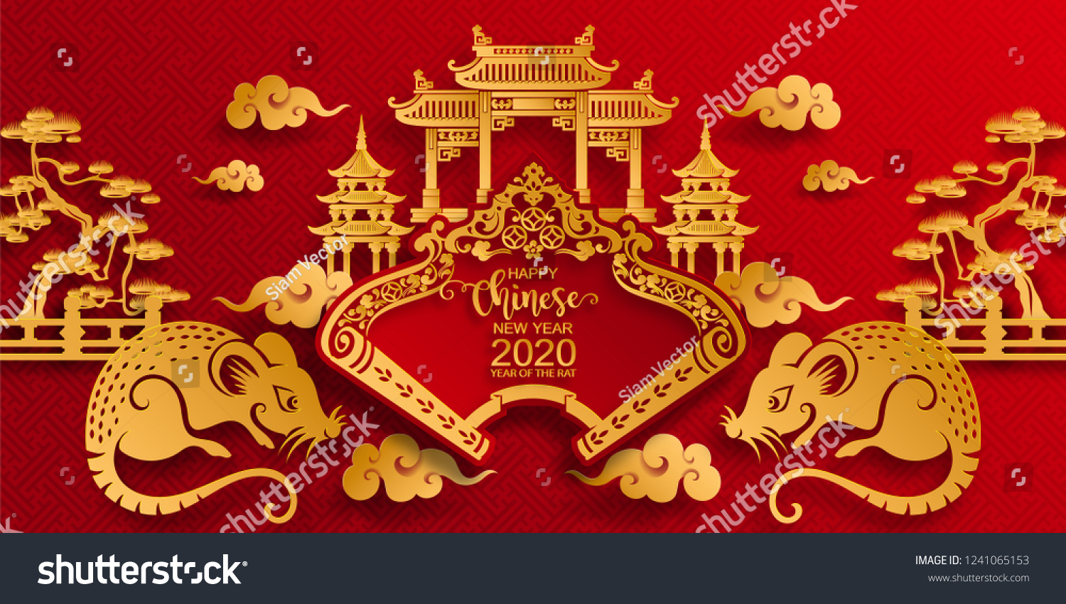 Chinese New Year Year Rat Stock Vector Royalty Free