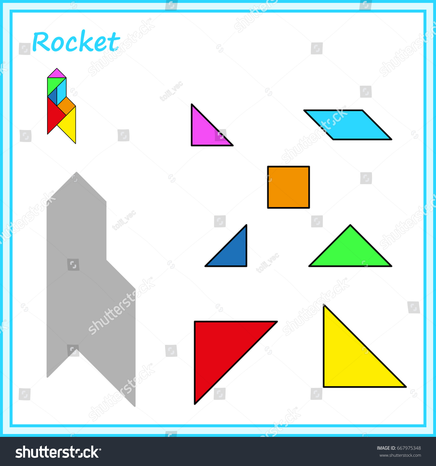 worksheet Tangram Worksheet chinese puzzle tangram cut glue vector stock 667975348 and game for children worksheet for