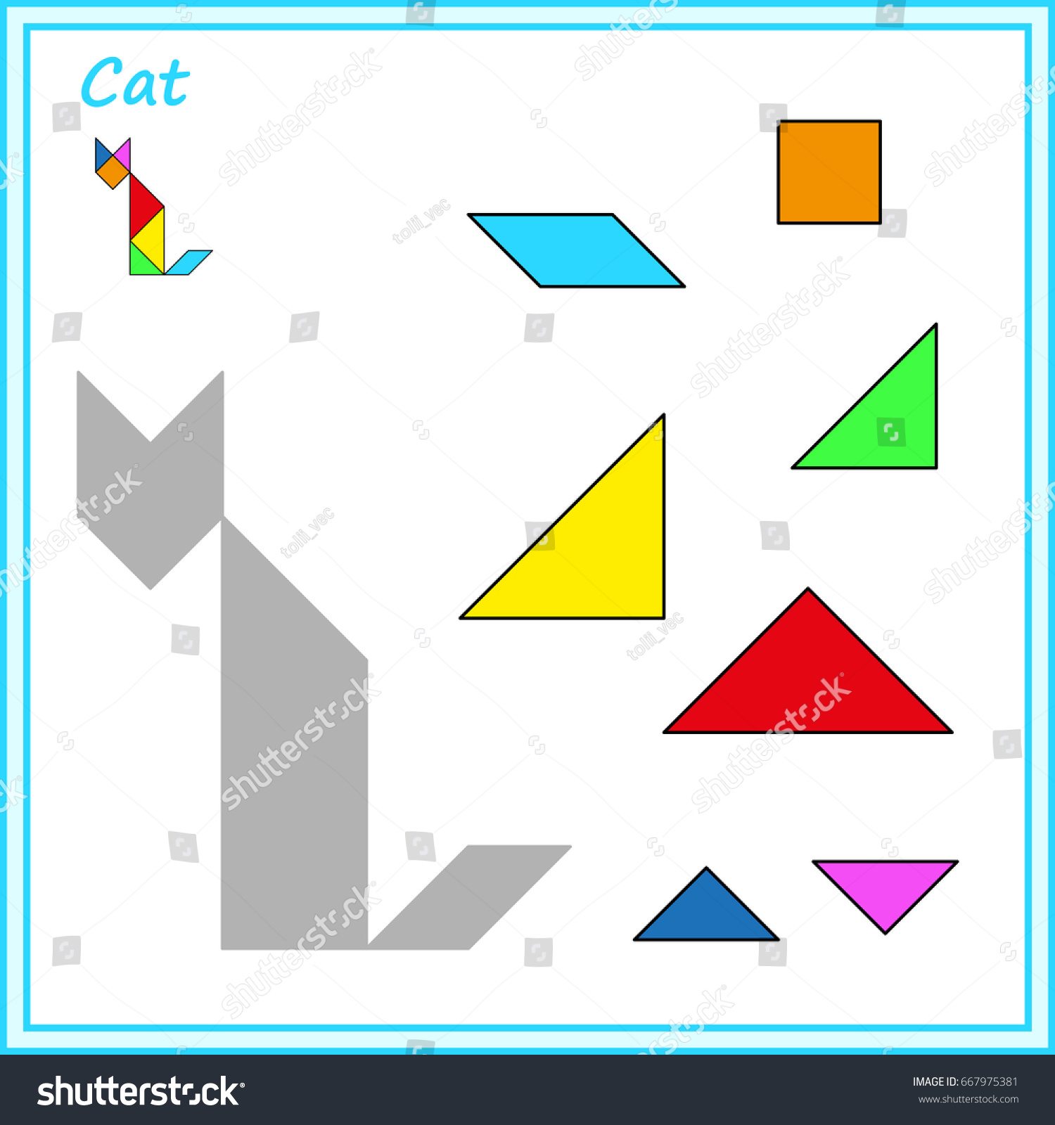 worksheet Tangram Worksheet chinese puzzle tangram cut glue vector stock hd royalty free and game for children worksheet for