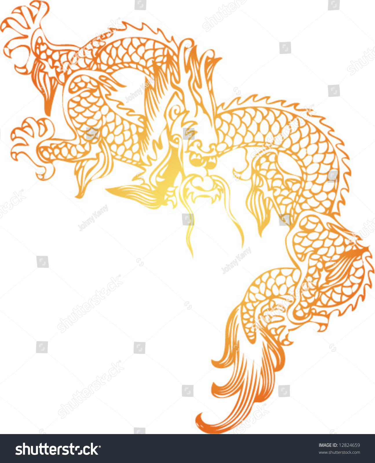 Chinese Traditional Decorative Dragon Stock Vector 12824659 : Shutterstock